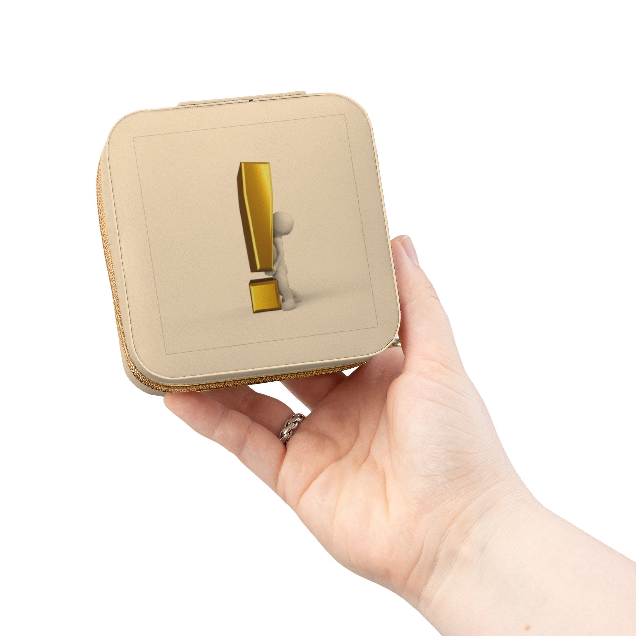 Mini maliste Accent Exclamation Bijoux Étui de Voyage | Cuir Synthétique Compact
