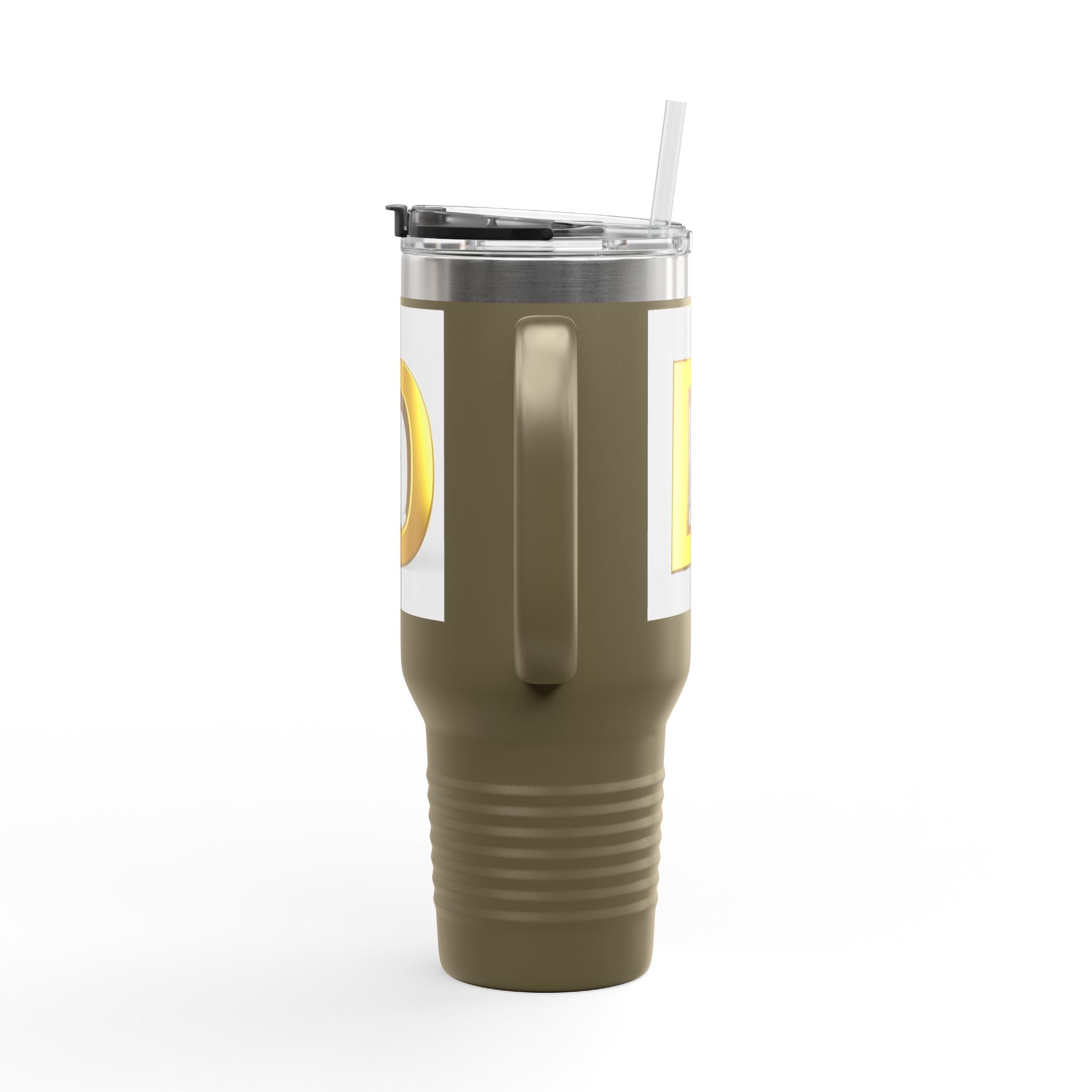 Gold D Monogram Travel Mug | 40oz Insulated Tumbler