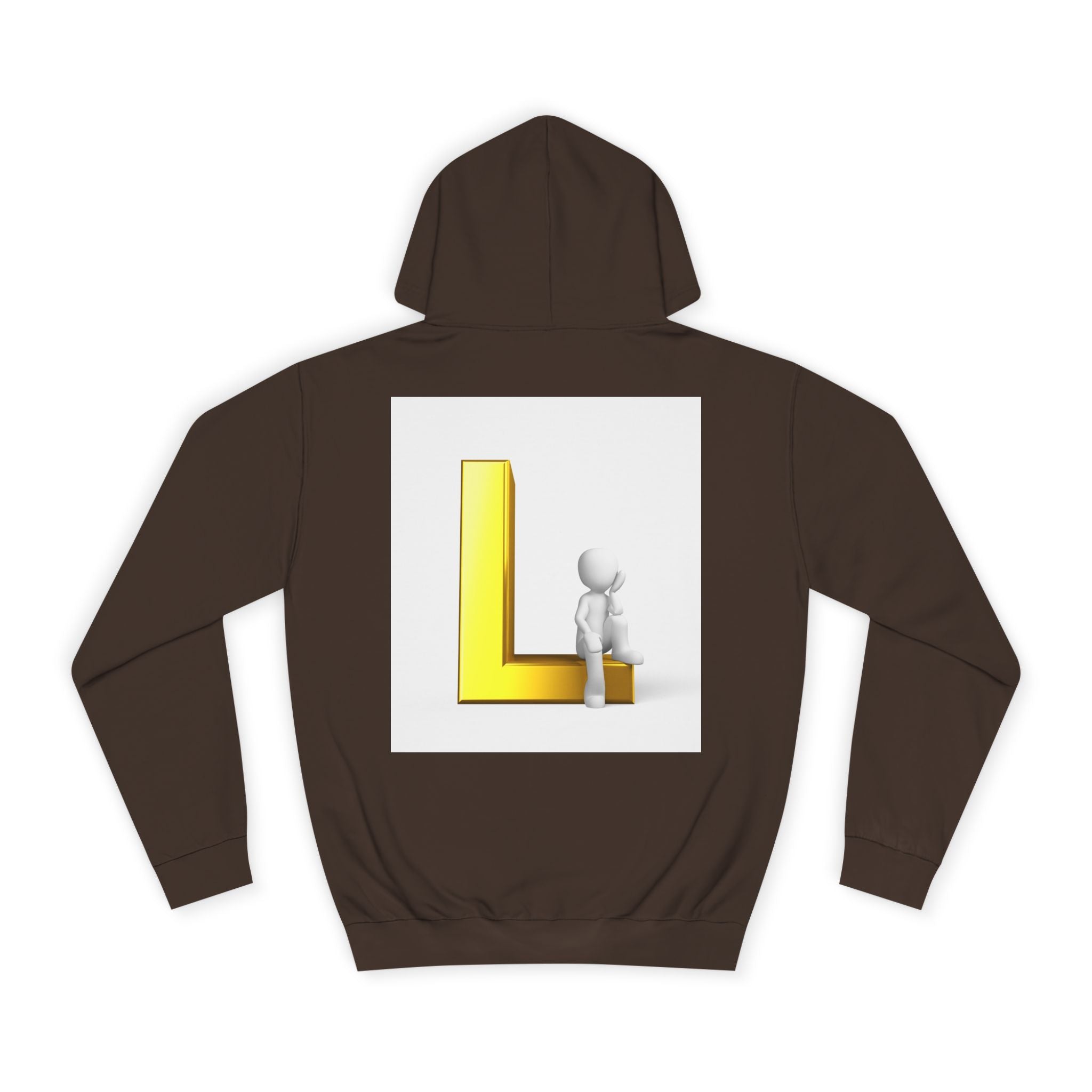 3D Letter L with Figure Hoodie | Initial L Sweatshirt