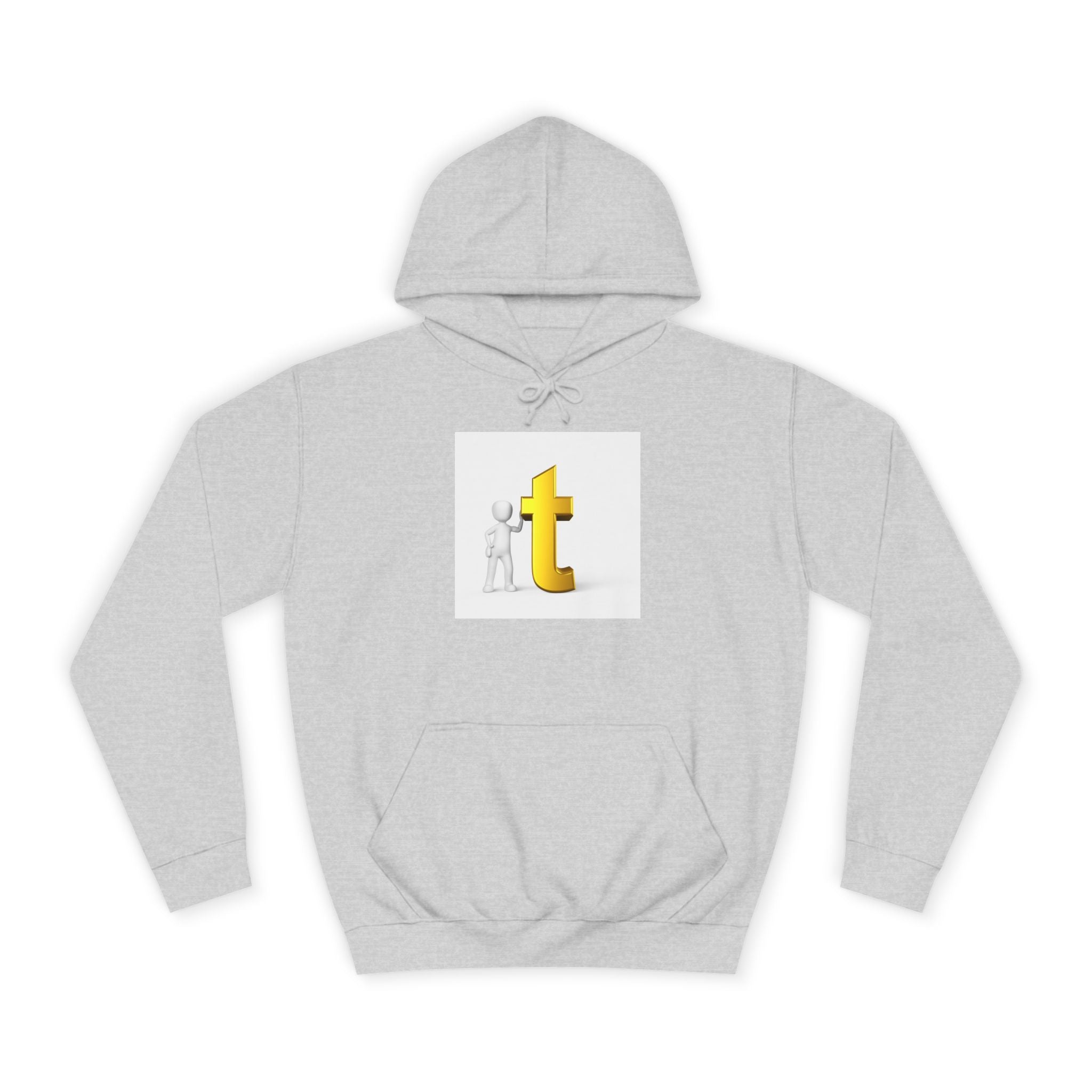 Sweat à capuche 3D Gold Letter T | Sweat-shirt initial minimaliste Letterman
