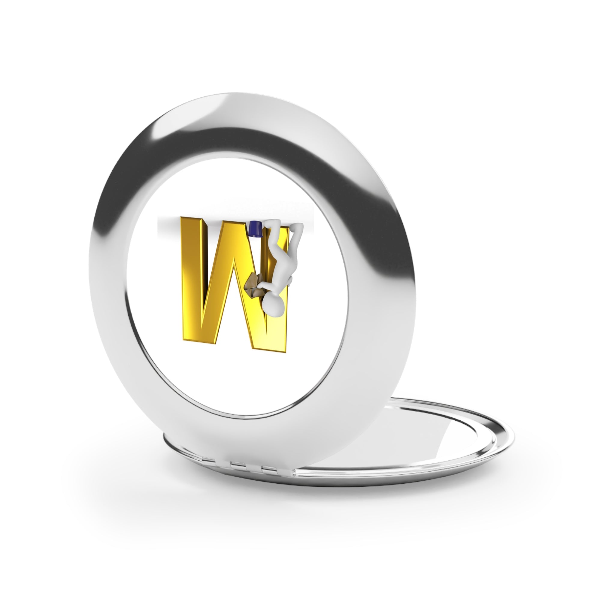 Gold Letter M monogram compact travel mirror | initial makeup mirror