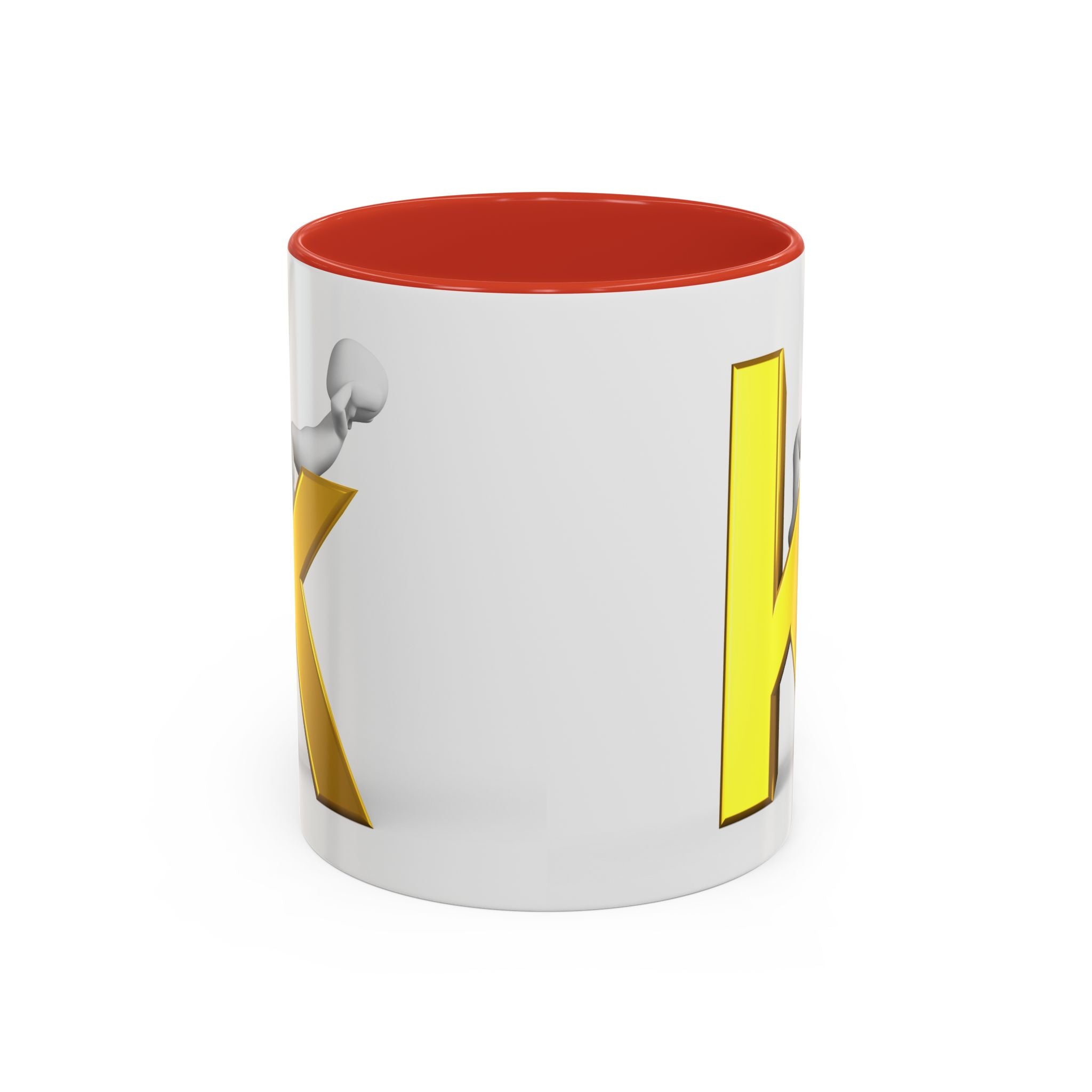 Tasse à café avec lettre K dorée | Tasse à anse colorée 325 ml ou 443 ml