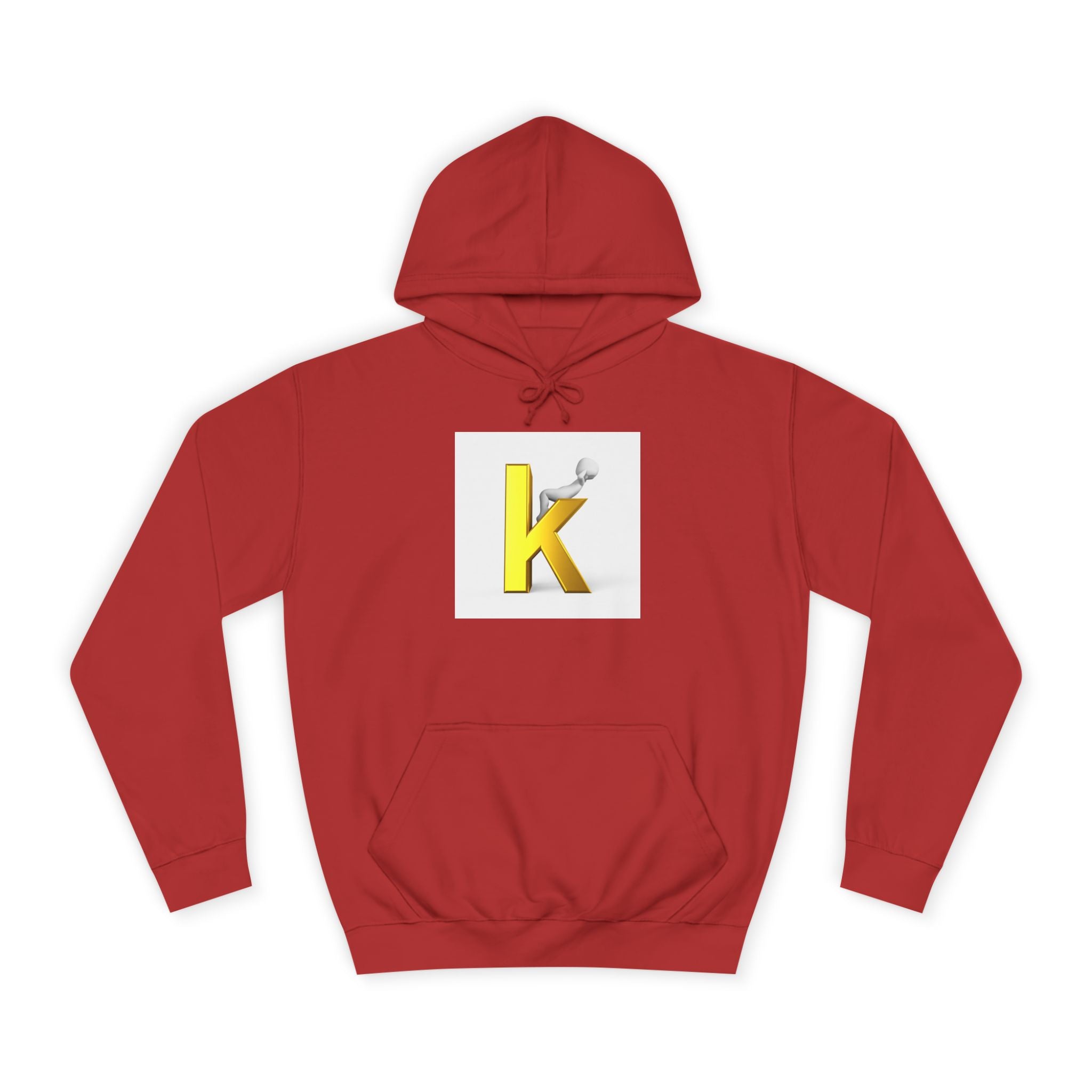 Gold 3D Letter K Hoodie | Monogram Initial K Sweatshirt