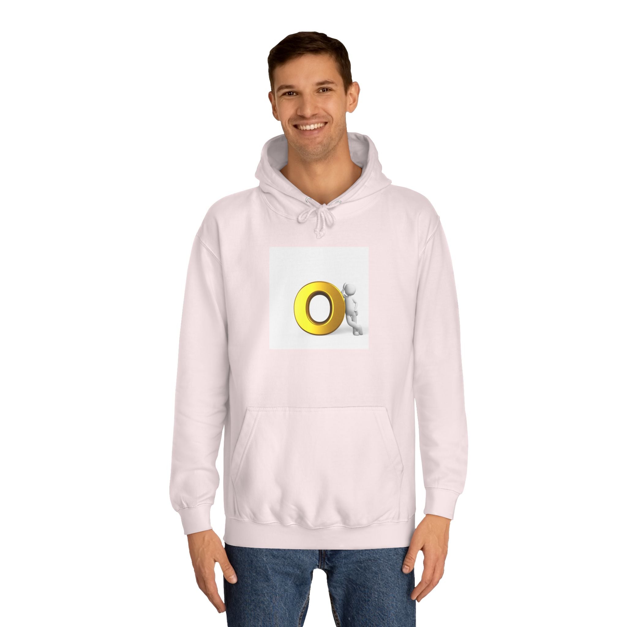 Gold O Letter with 3D Figure Hoodie | Monogram O Sweatshirt