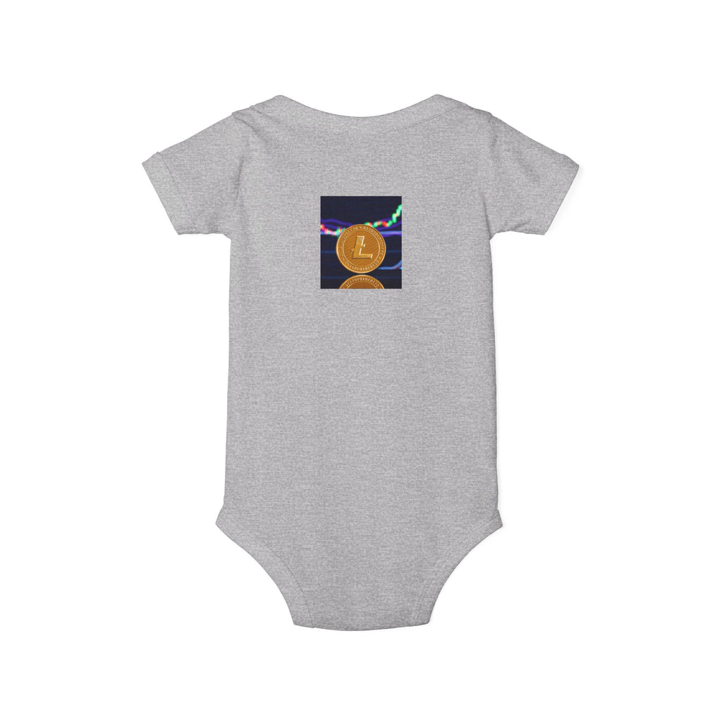 Litecoin Coin Graphic Infant Onesie | Cryptocurrency Baby Bodysuit