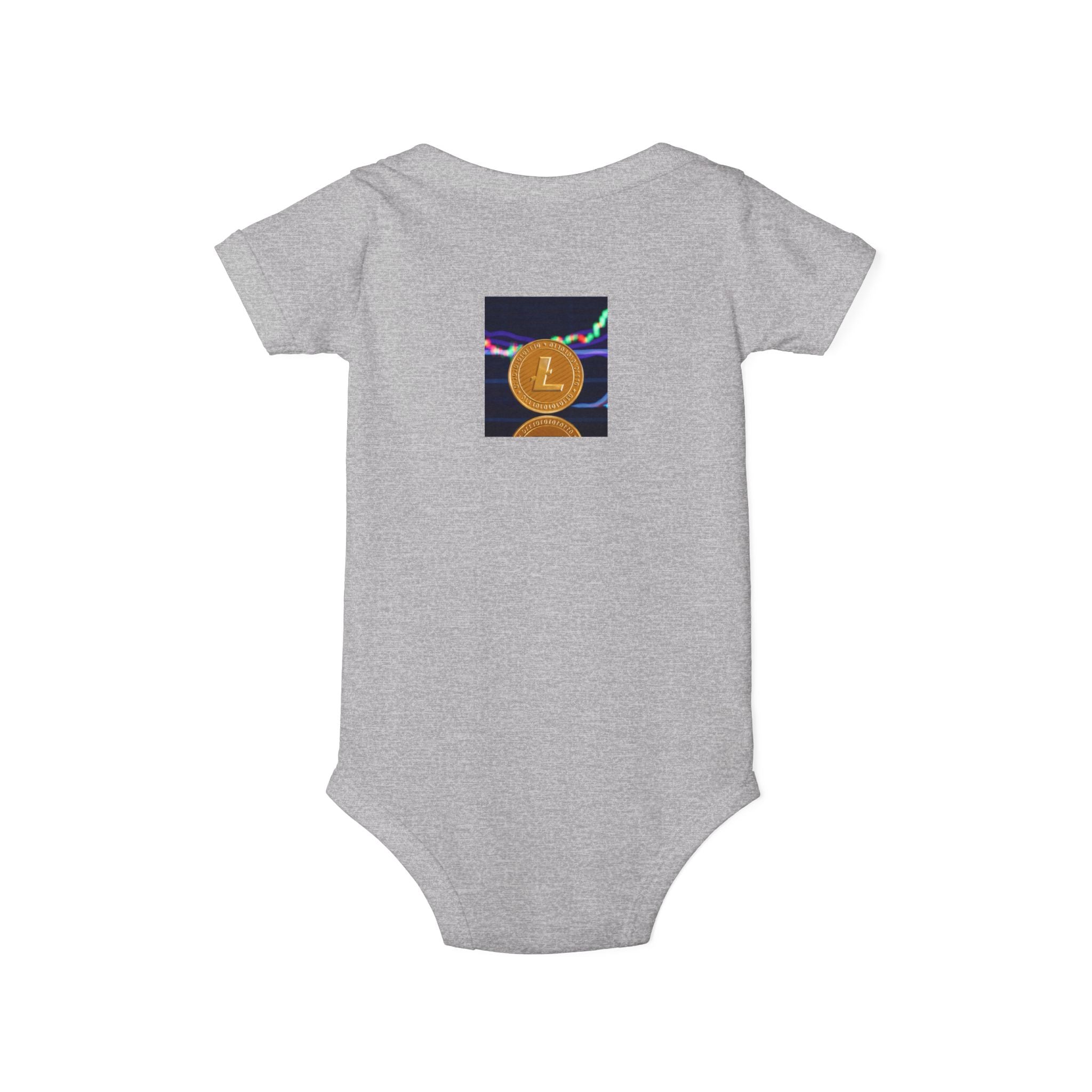 Litecoin Coin Graphic Infant Onesie | Cryptocurrency Baby Bodysuit