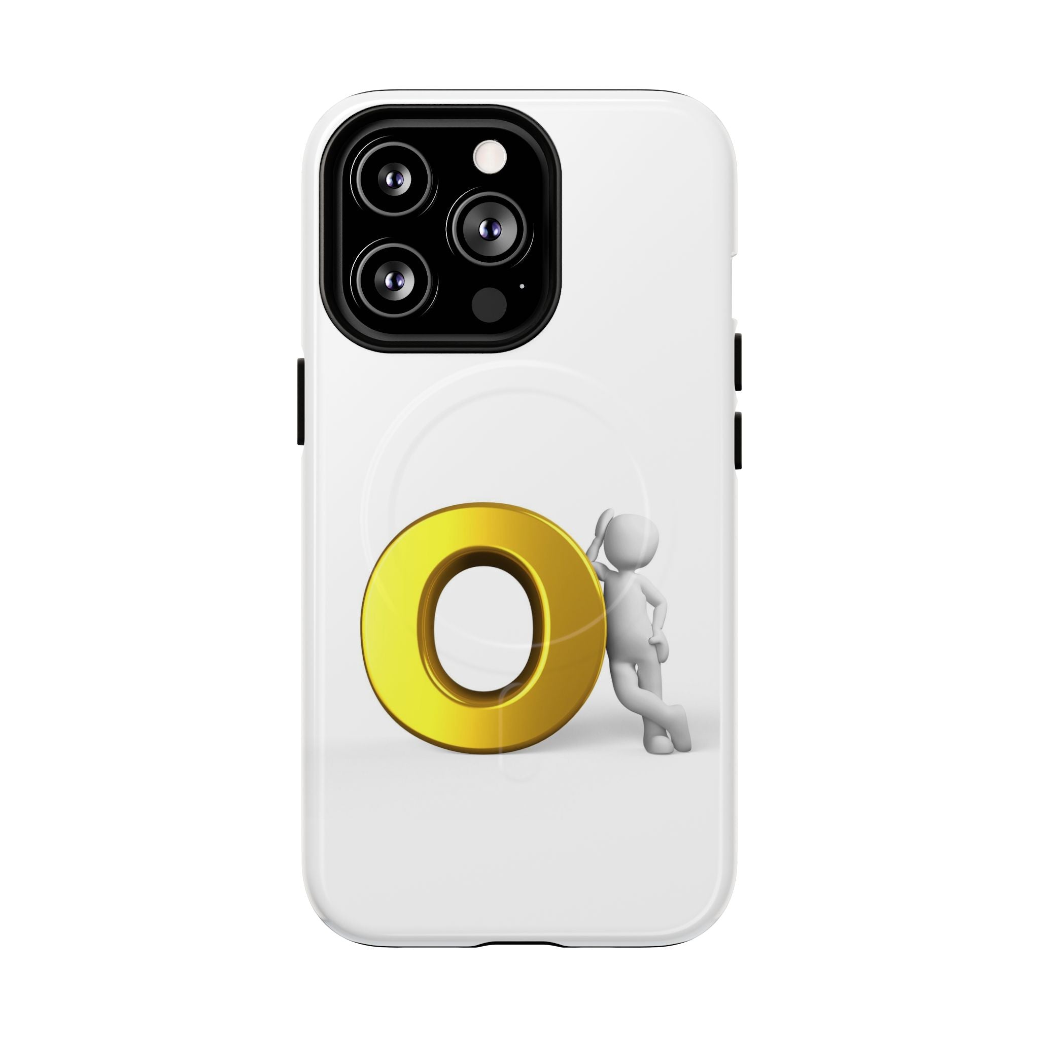 3D Gold Letter O Character phone case | Tough Magnetic Case, magnetic compatible
