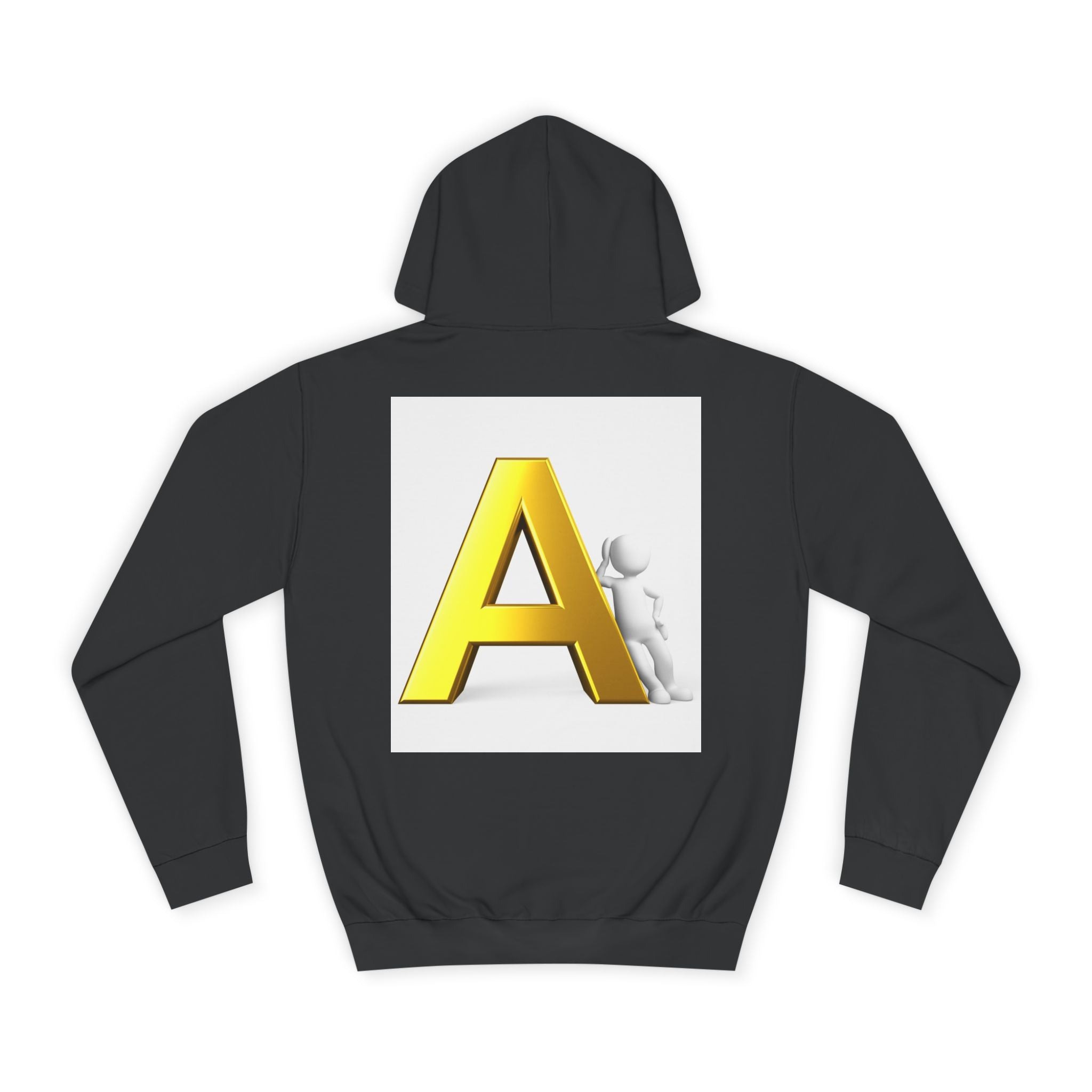 Gold 3D Letter A Hoodie | Monogram Initial A sweatshirt