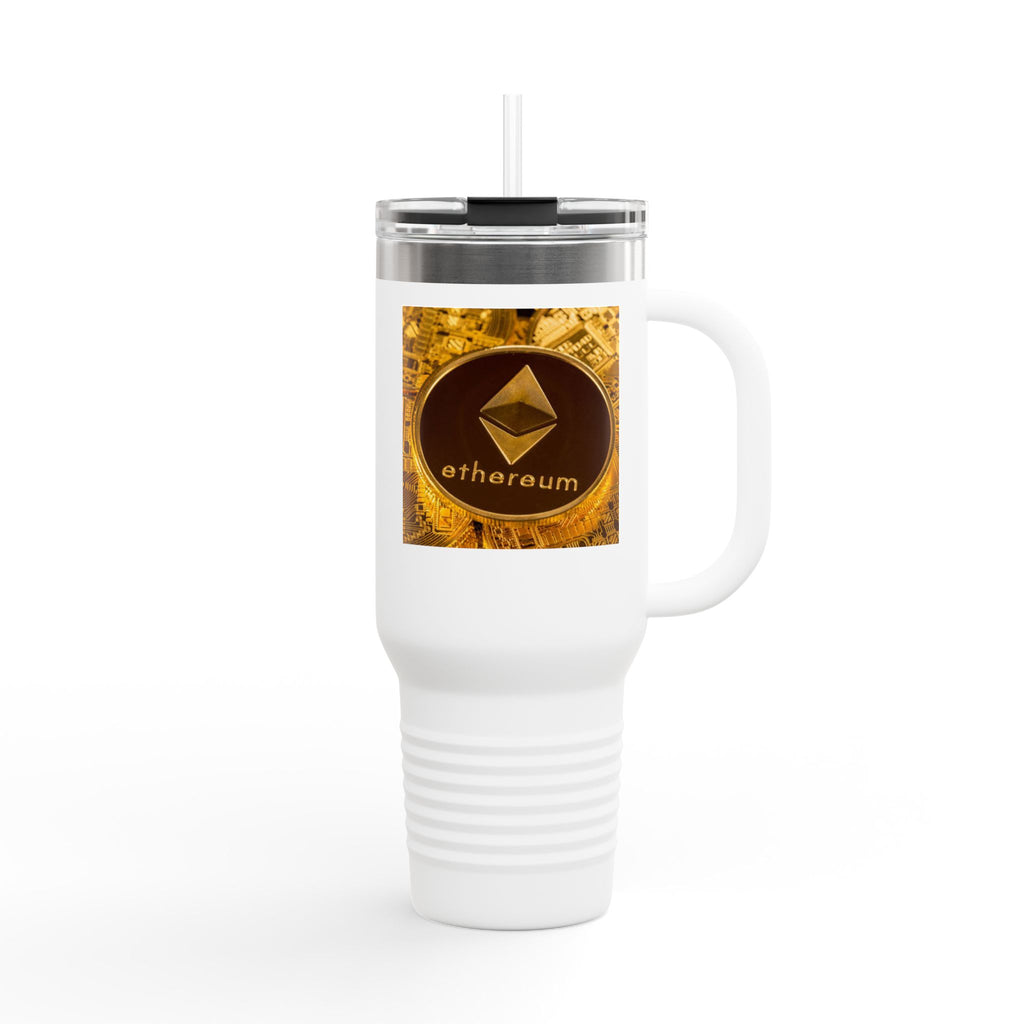 Ethereum Coin Design 40oz Travel Mug | Crypto Logo Insulated Tumbler