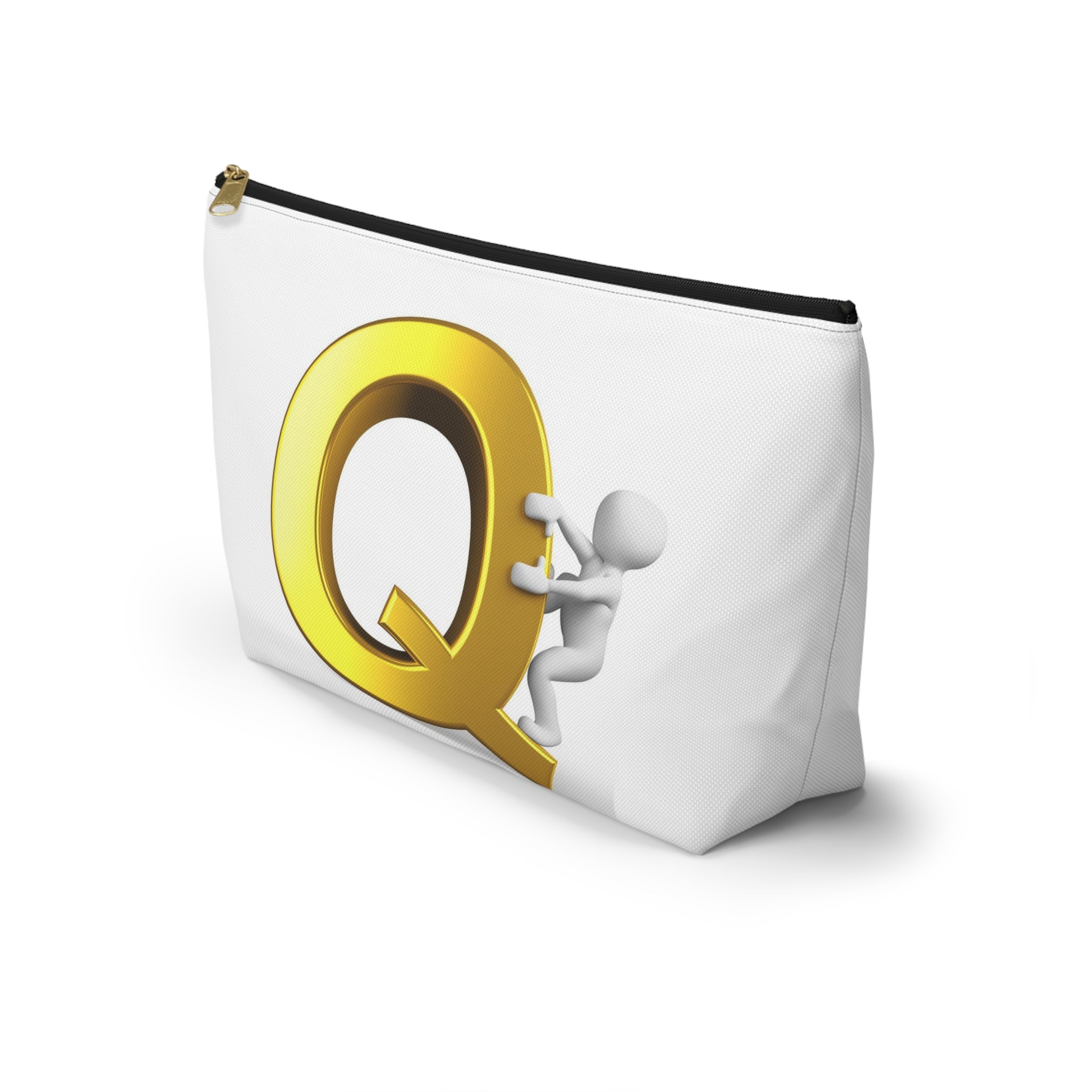 Gold Letter Q Climbing Figure Accessory Pouch