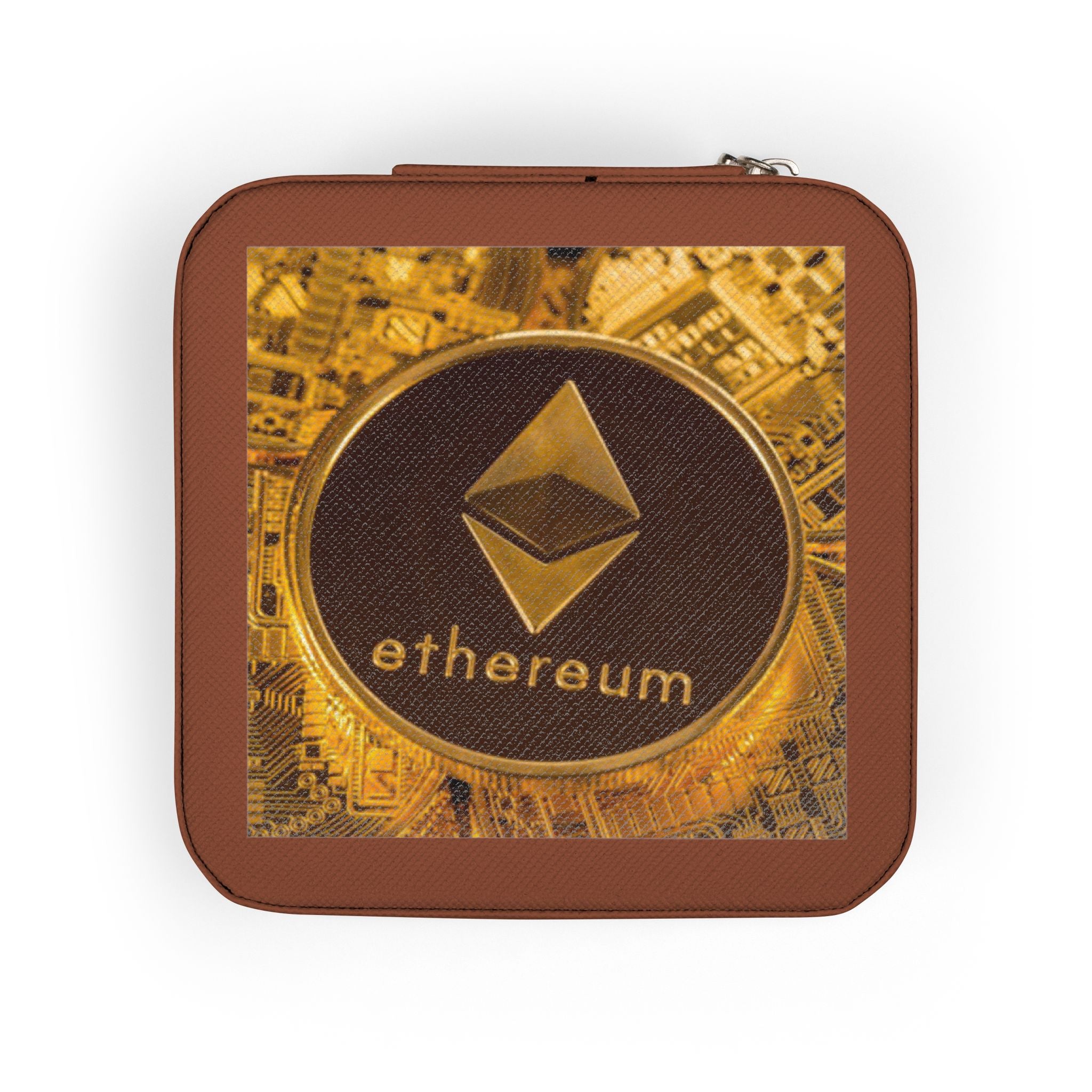 Ethereum Coin Jewelry Travel Case | Crypto Logo Compact Organizer