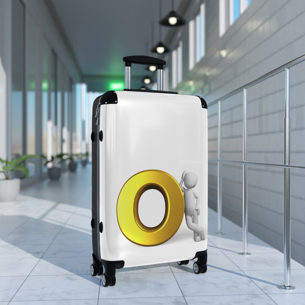 Gold Letter O Leaning Character suitcase | Luggage Cover, Travel Accessory