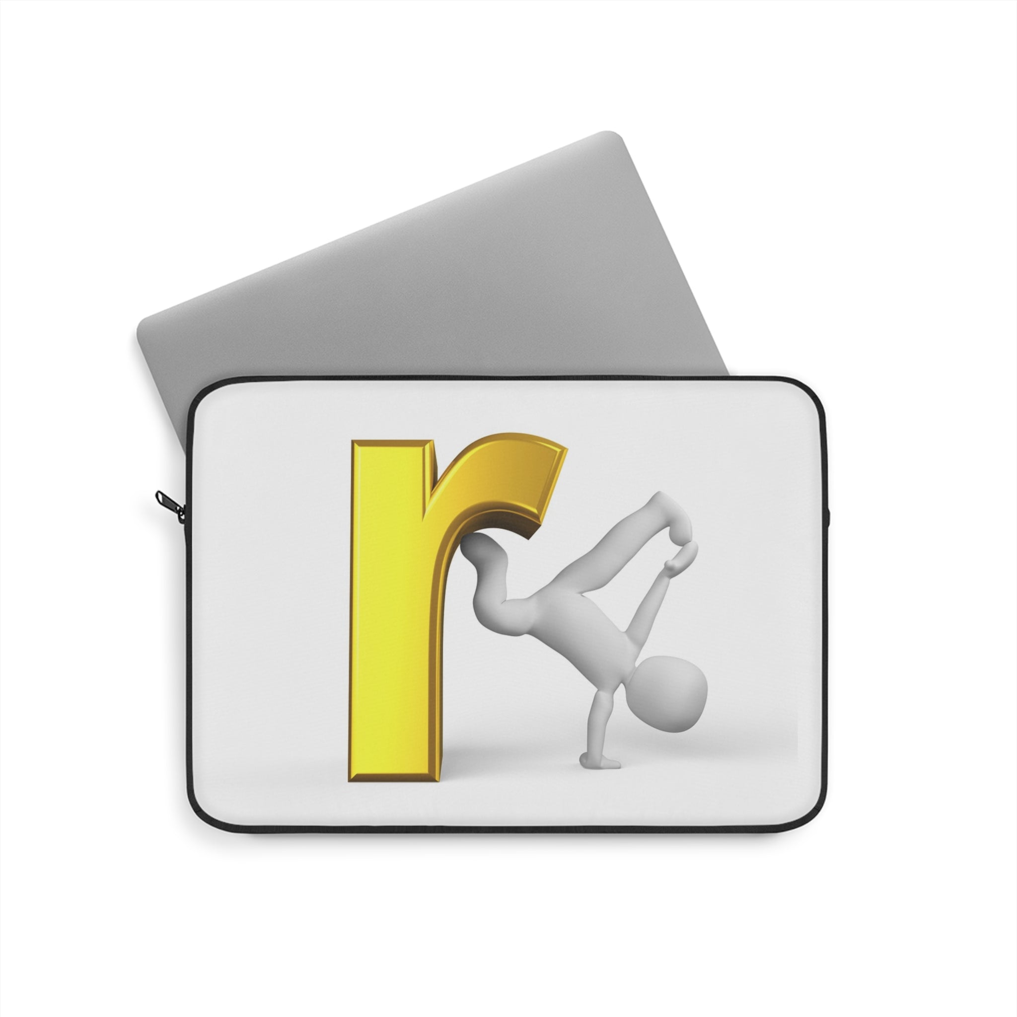 Yellow Letter R Breakdance Laptop Sleeve | Alphabet Dance Design