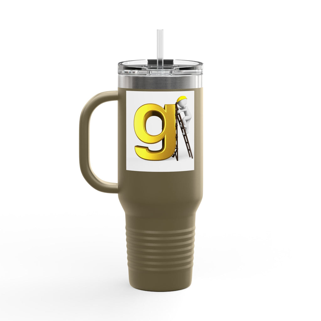 Yellow Letter G Monogram Travel Mug | 40oz Insulated Tumbler