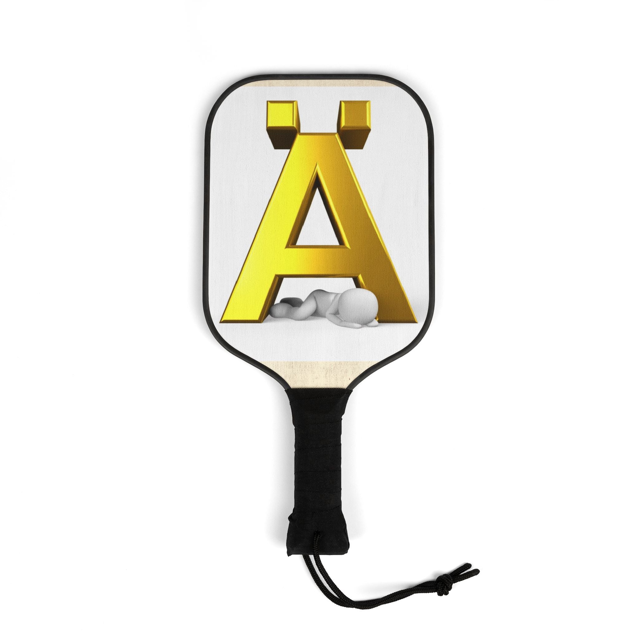 Gold Letter Ä Pickleball Paddle