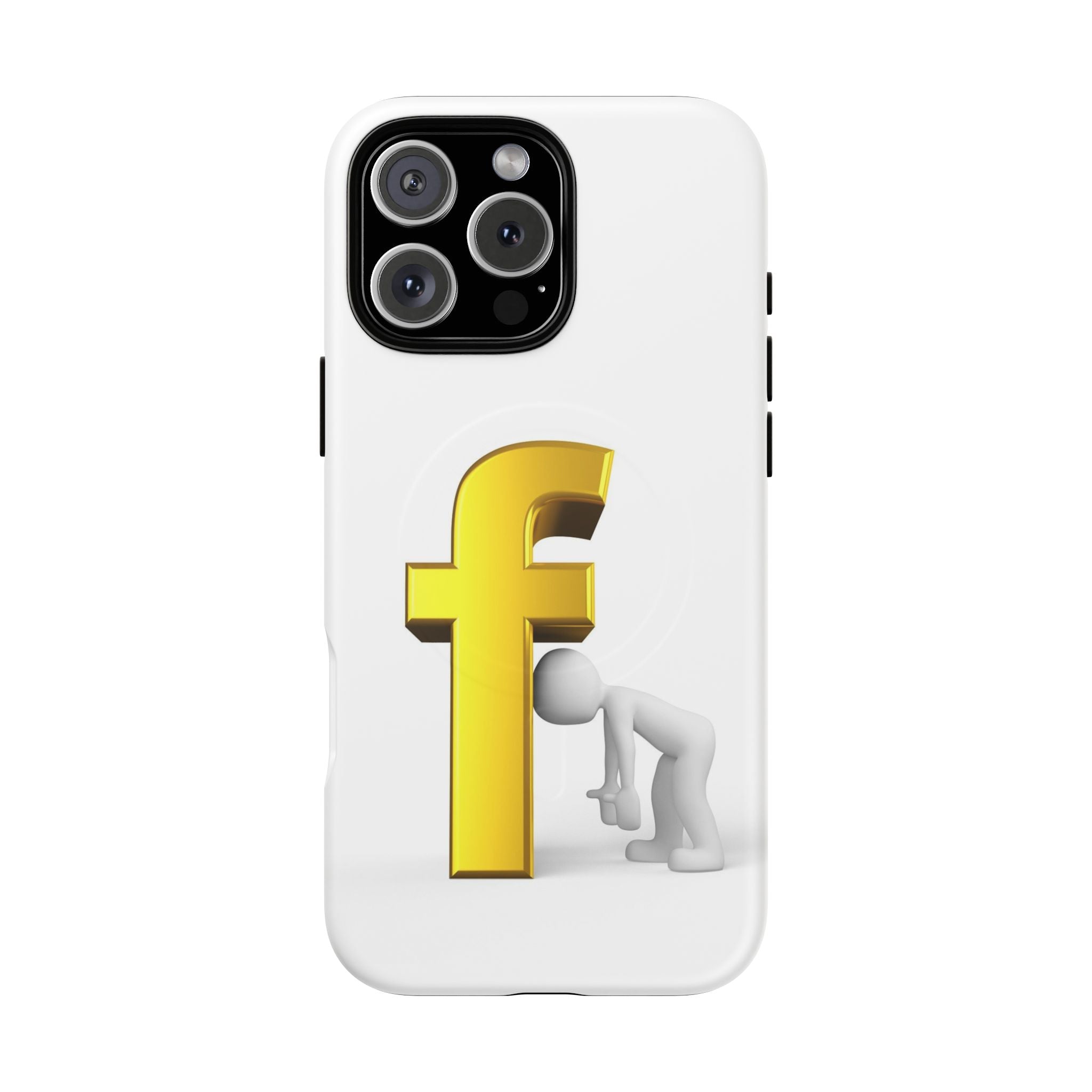 3D Gold Letter F Phone Case | Tough Magnetic Case