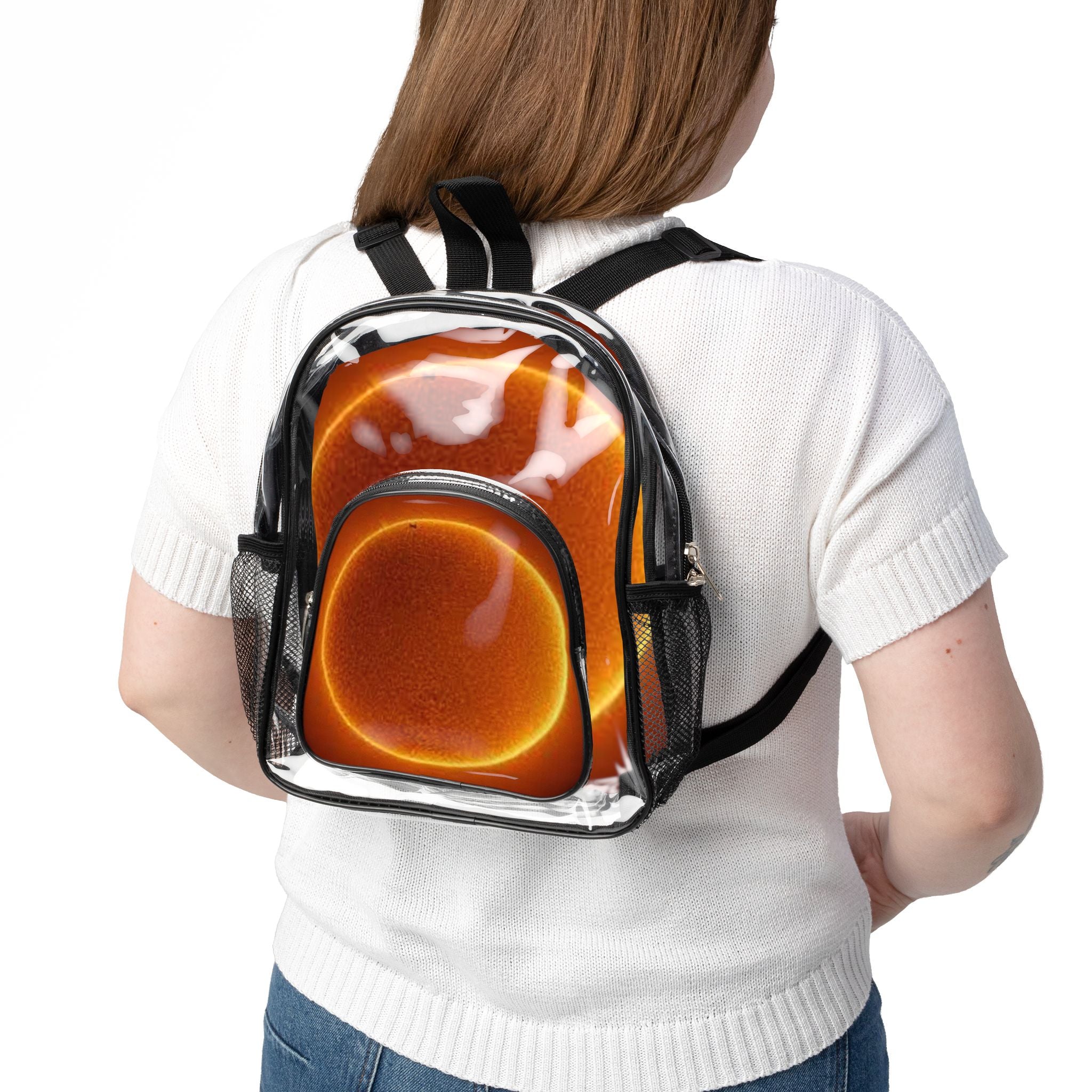Transparent Stadium Backpack with Solar Design | Clear Bag