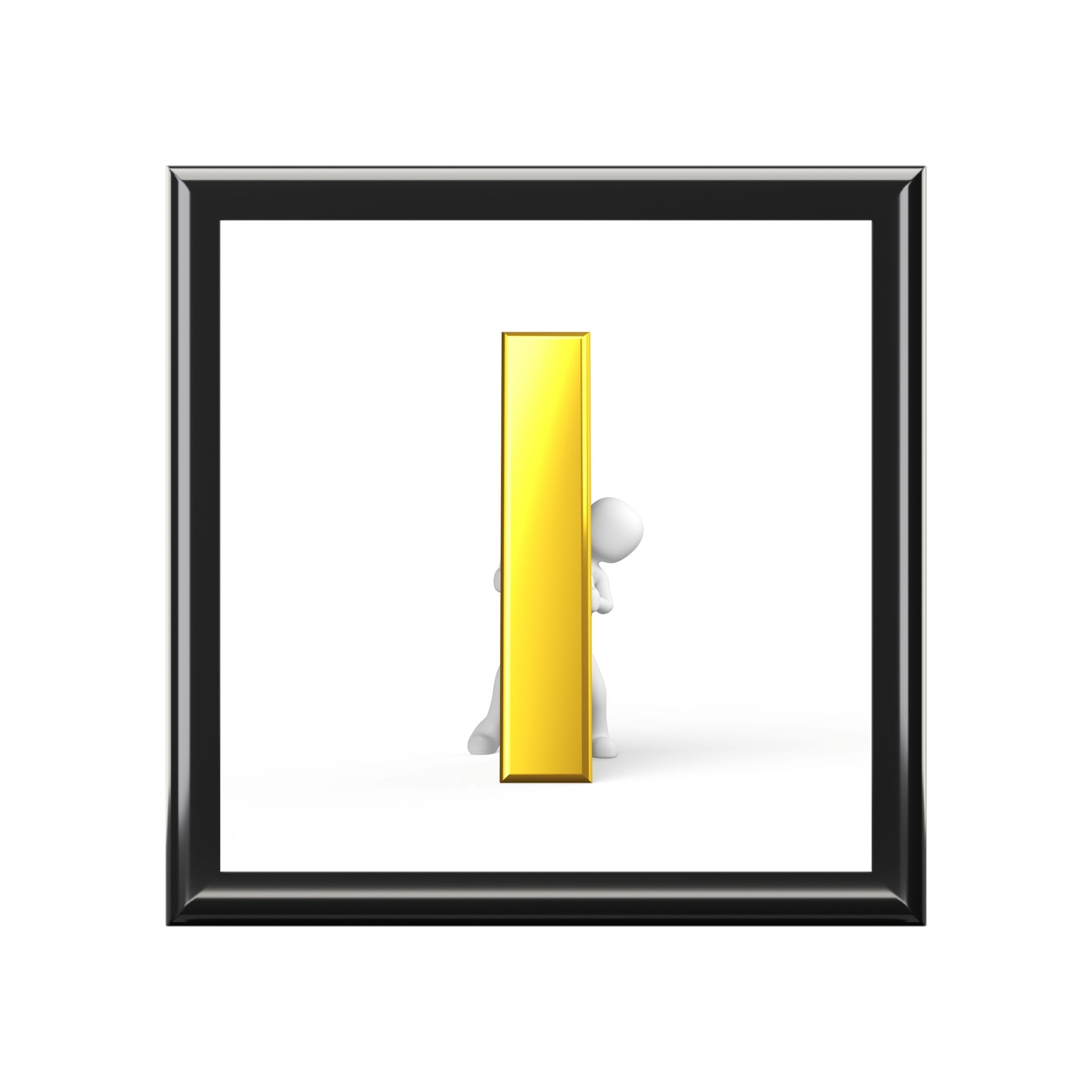 Minimalist Gold Letter i  Illustration Jewelry Box | Modern Keepsake Box