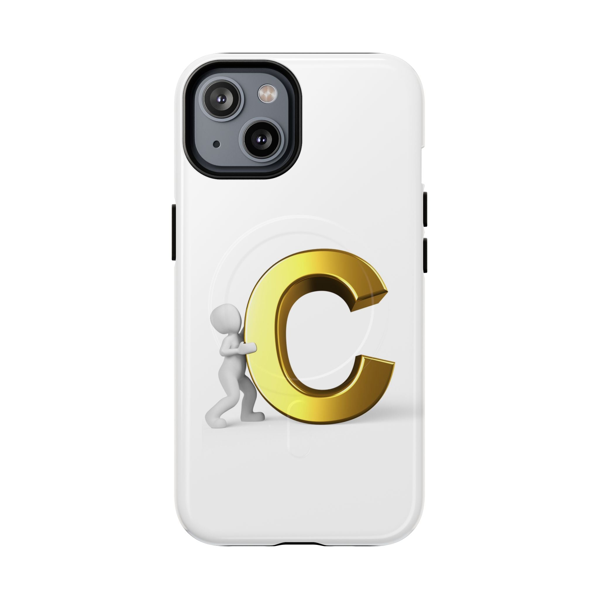 Coque de téléphone Monogramme Lettre C Or | Coque magnétique résistante
