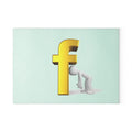 3D Gold Letter F with Figure Glass Cutting Board | Kitchen Decor