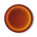 Solar Eclipse Disc ceramic coaster | Sun silhouette, orange halo