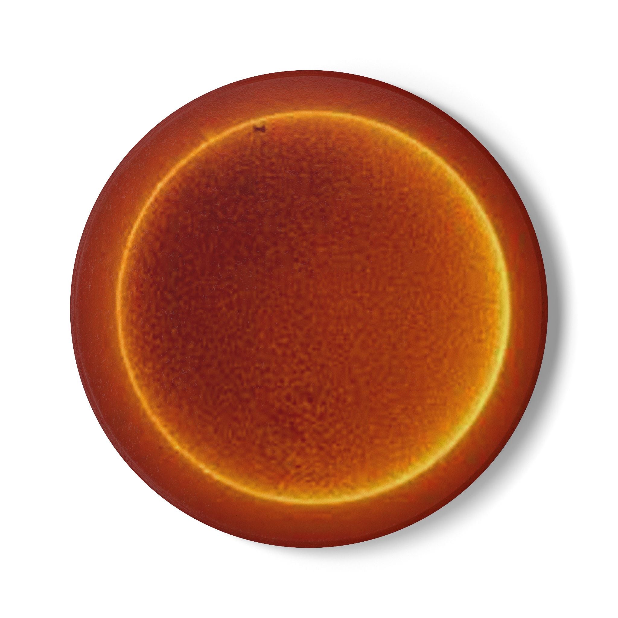 Solar Eclipse Disc ceramic coaster | Sun silhouette, orange halo