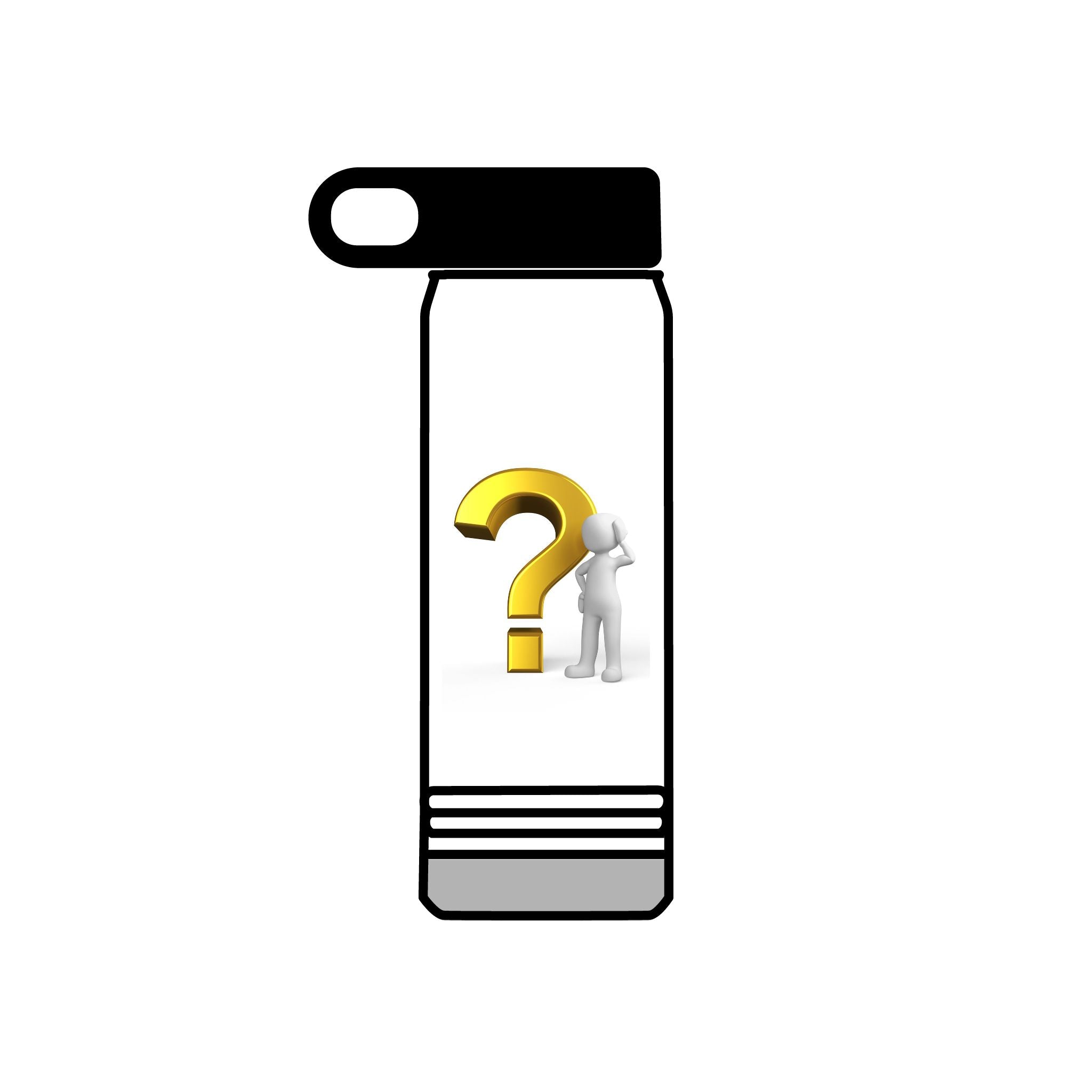 Bouteille d'eau dorée avec point d'interrogation | 590 ml