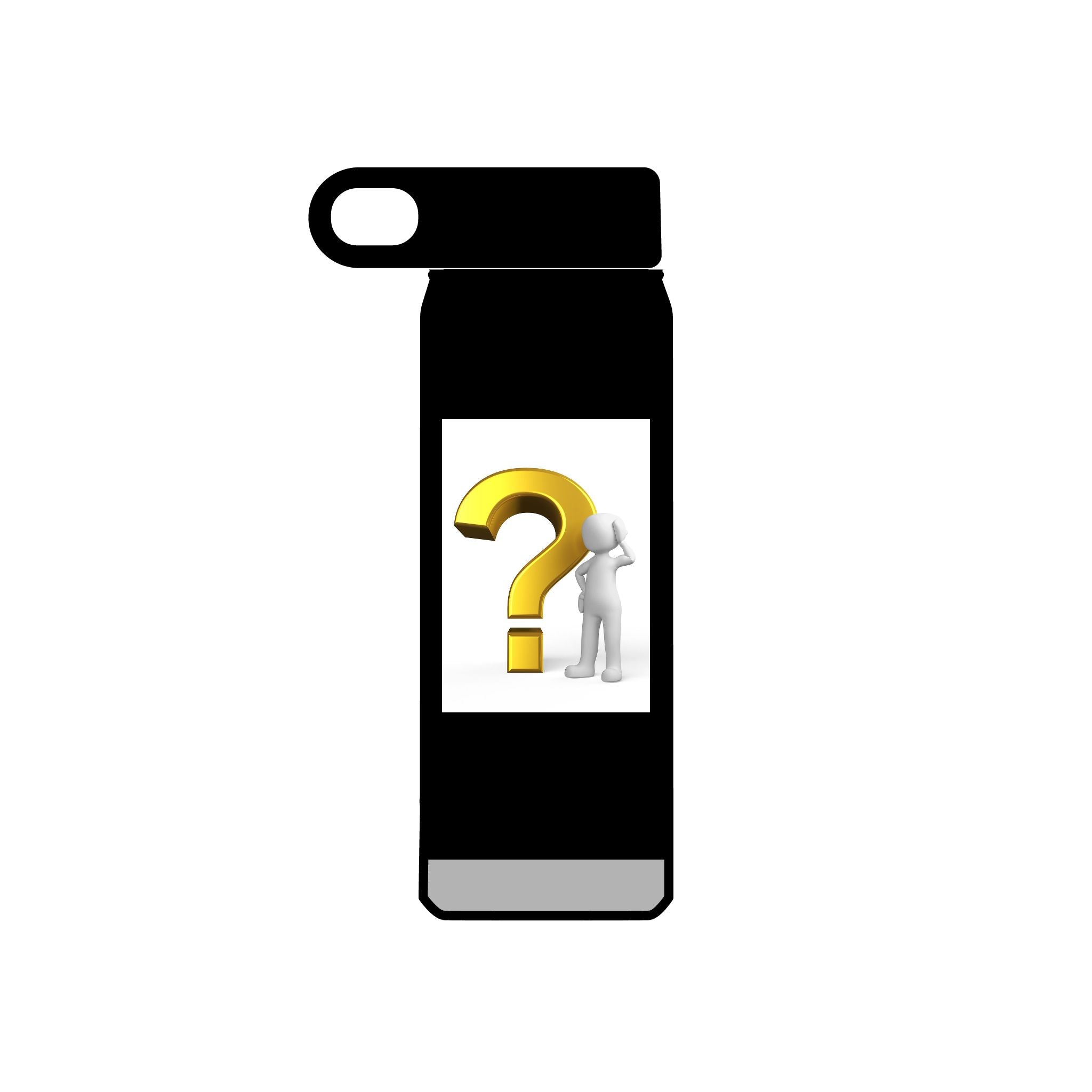 Bouteille d'eau dorée avec point d'interrogation | 590 ml