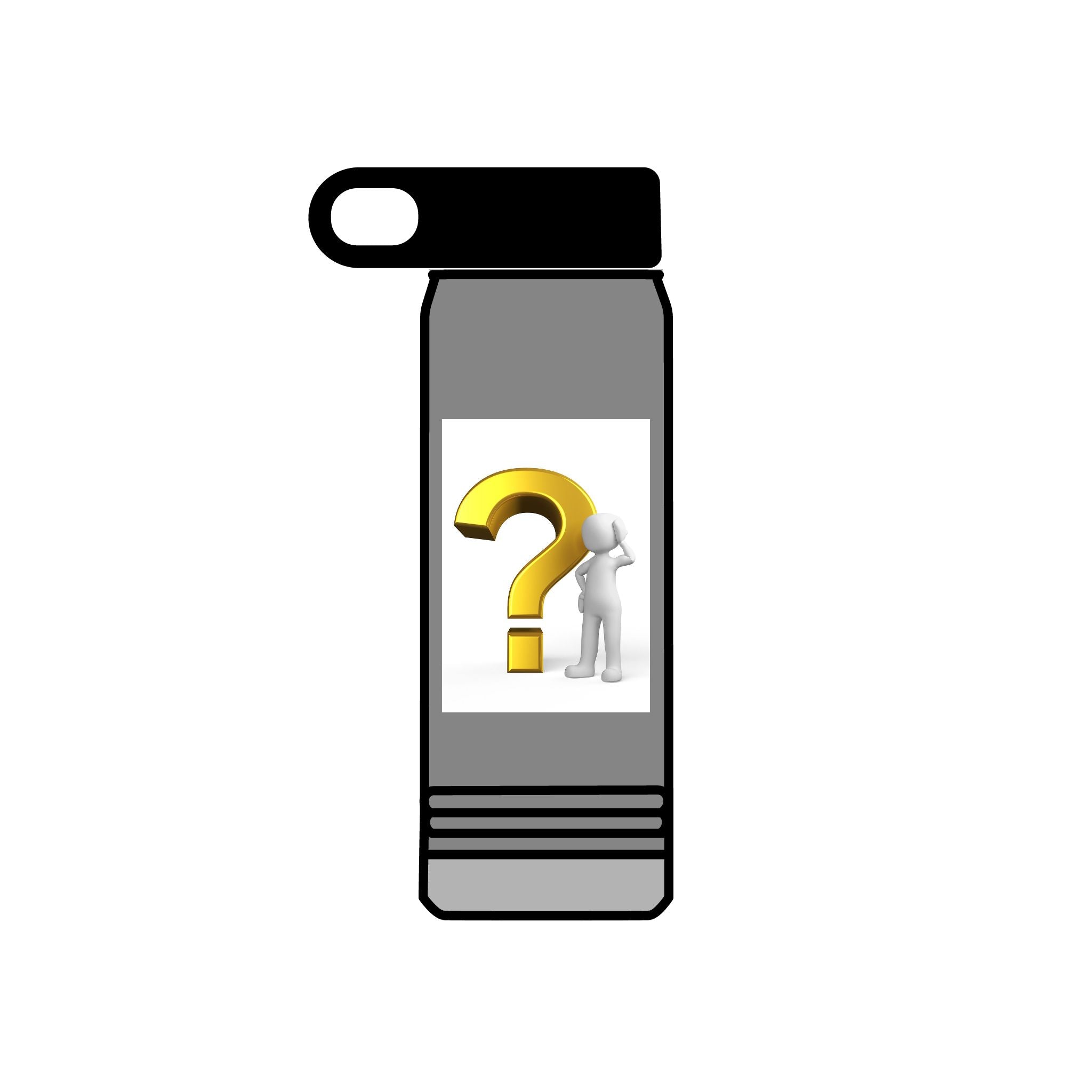 Gold Question Mark Figure Water Bottle | 20oz