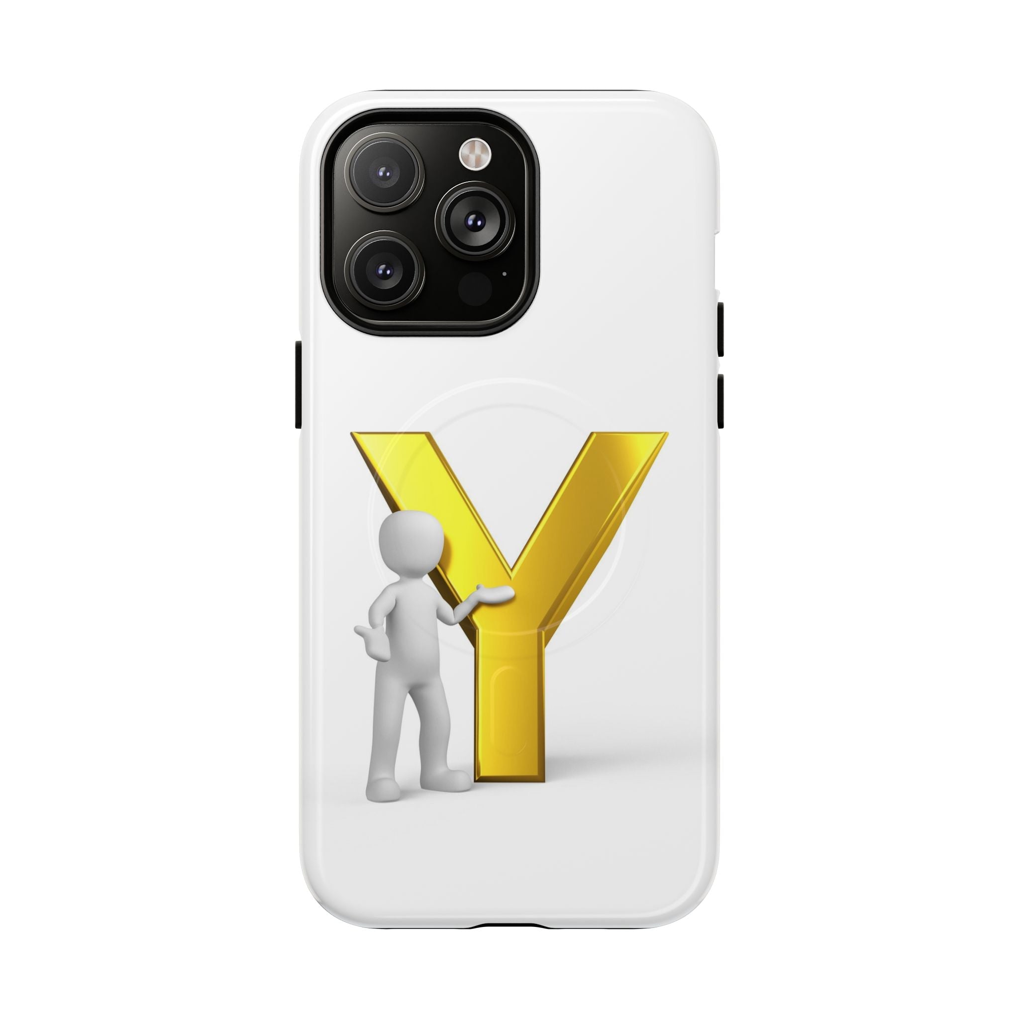 Coque de téléphone Lettre Y Or | Coque magnétique iPhone Monogramme