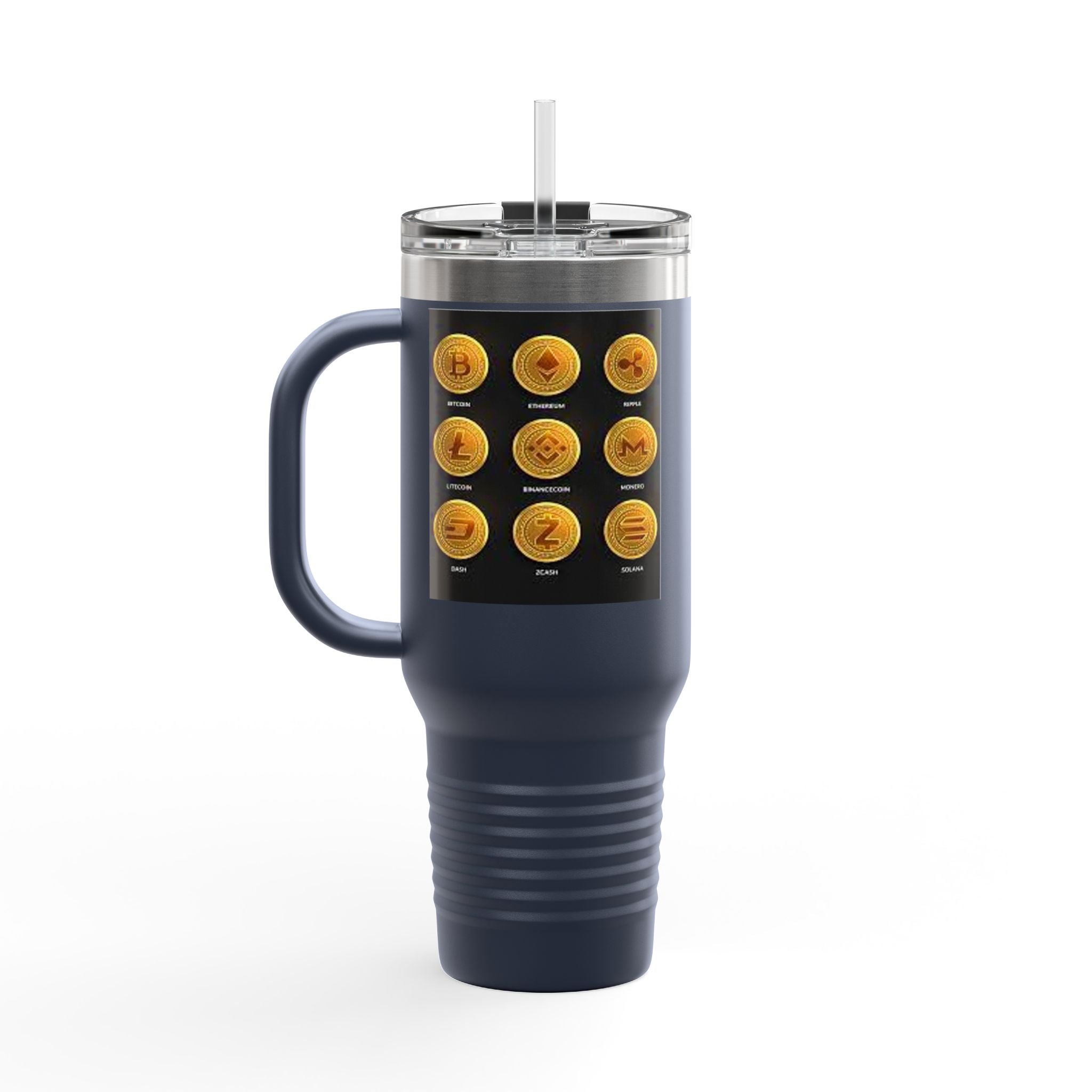 Crypto Currencies Icons 40oz Travel Mug | Insulated Tumbler