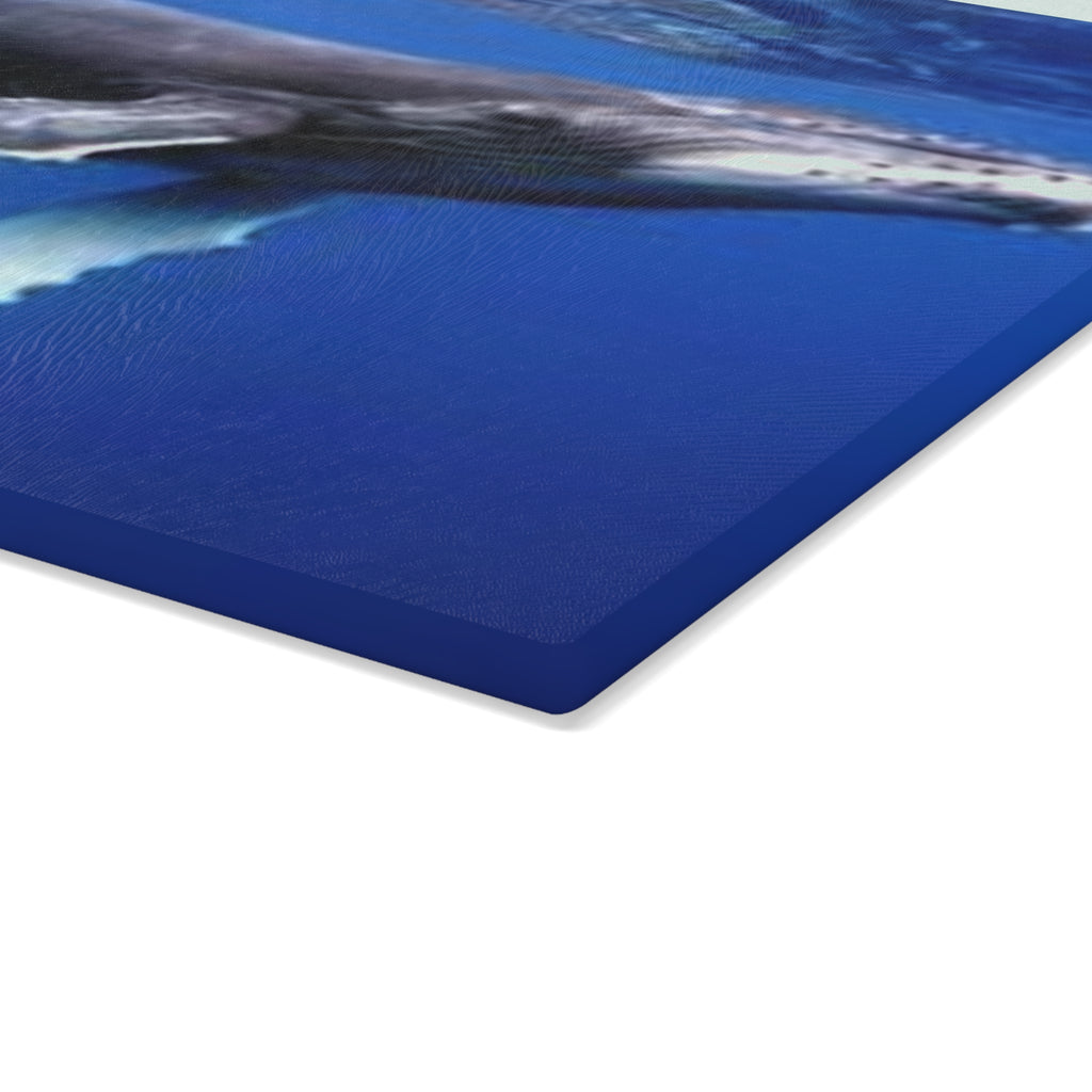 Humpback Whale Ocean Photo Glass Cutting Board | Marine Kitchen Decor