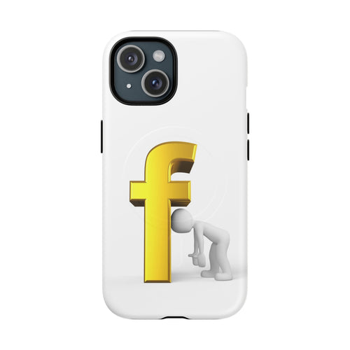 Coque de Téléphone 3D Lettre F Dorée | Coque Magnétique Robuste