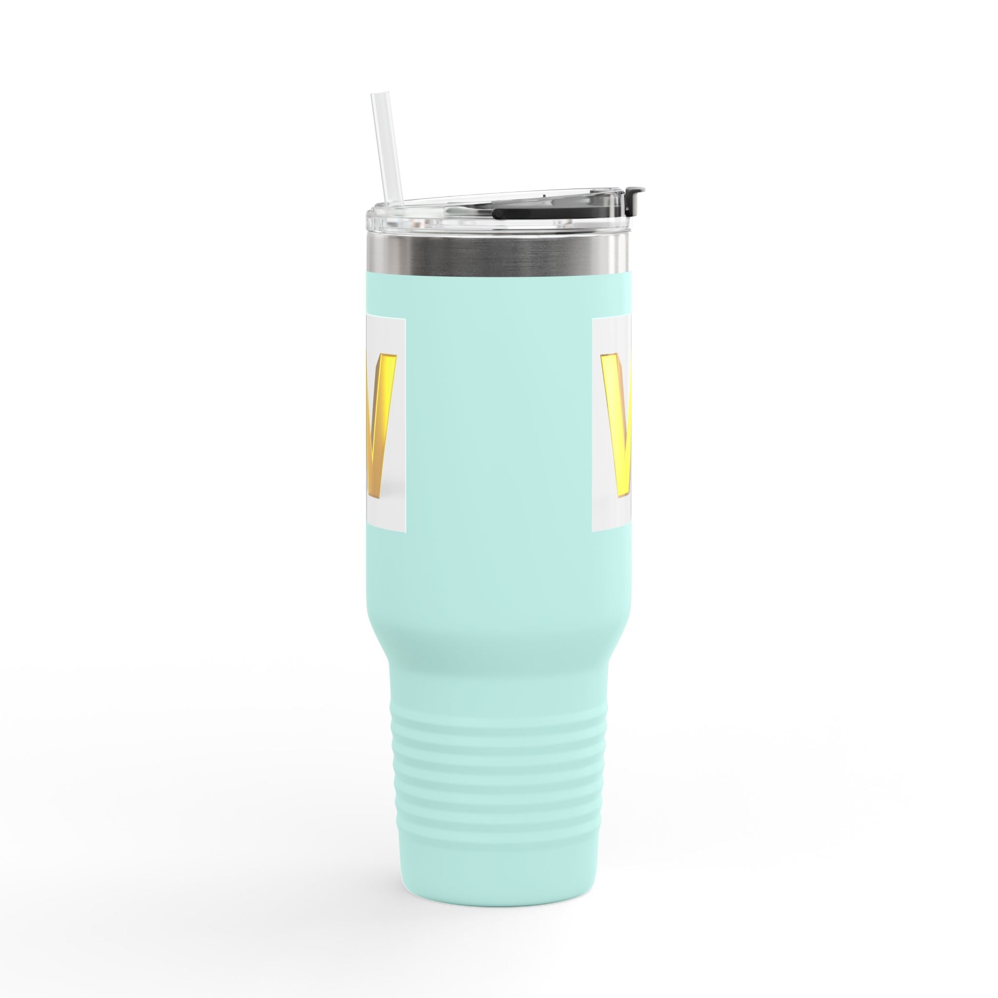 Gourde de voyage isolée en 3D Lettre W Or 40oz | Gobelet initial monogrammé