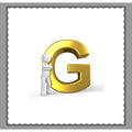 Woven-Style Coverlet | 3D Gold Letter G