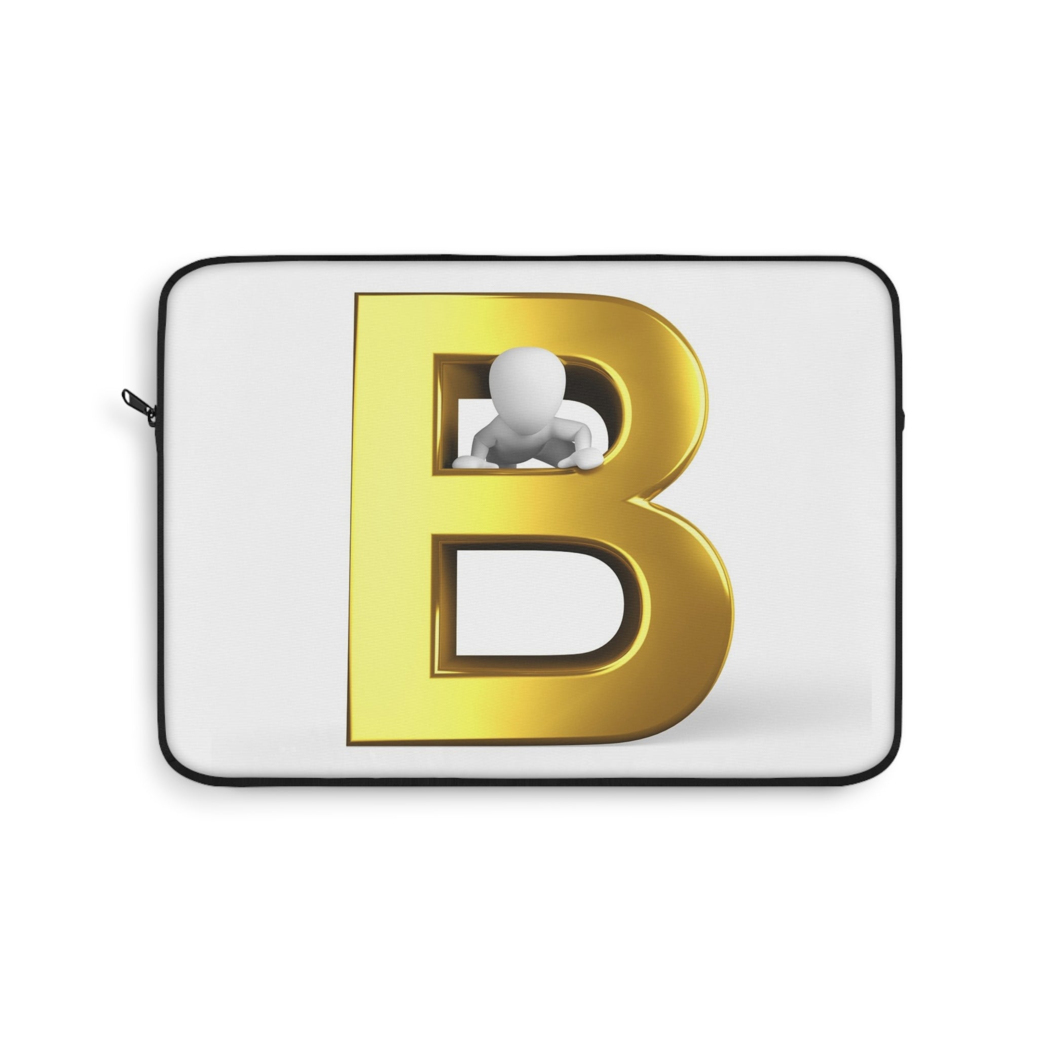 Housse d'ordinateur portable initiale lettre B or | Housse alphabet monogramme