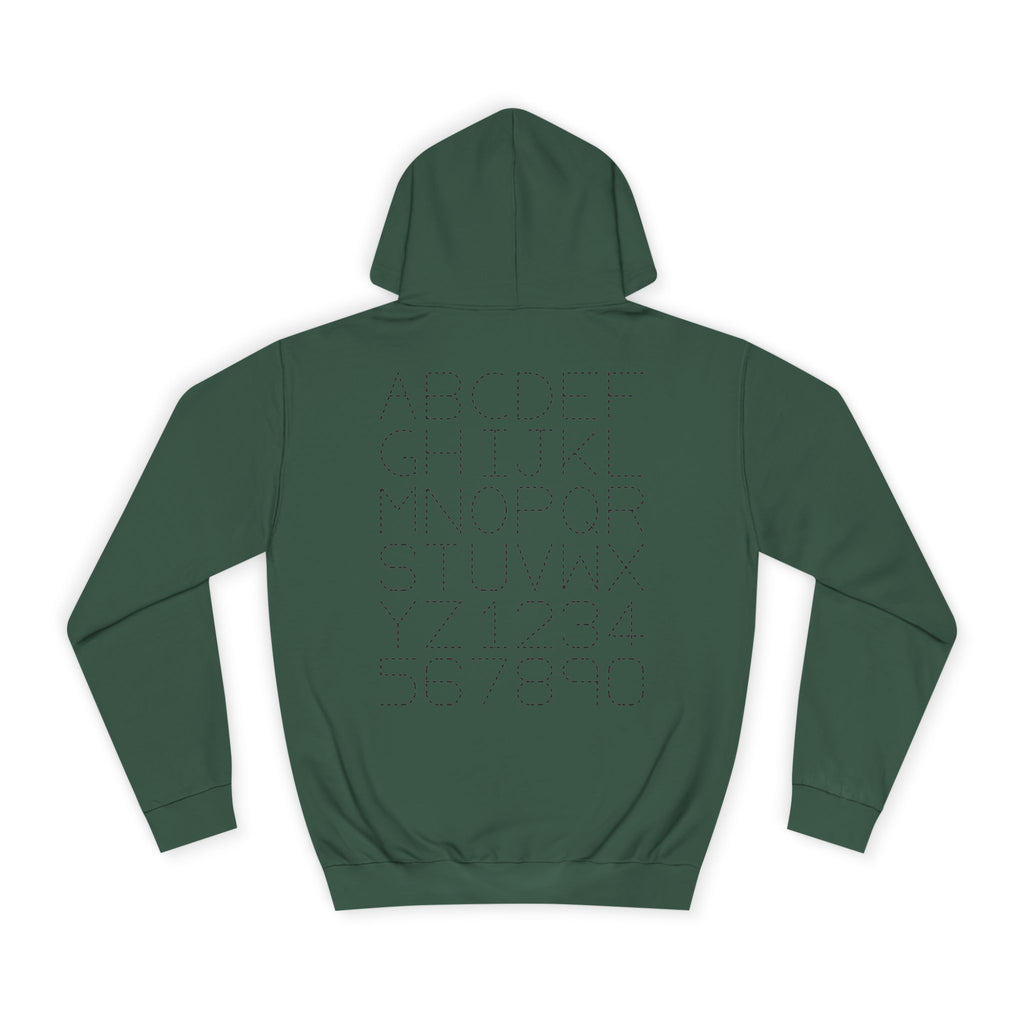 College Dotted Alphabet Hoodie | Campus Sweatshirt, Collegiate Style