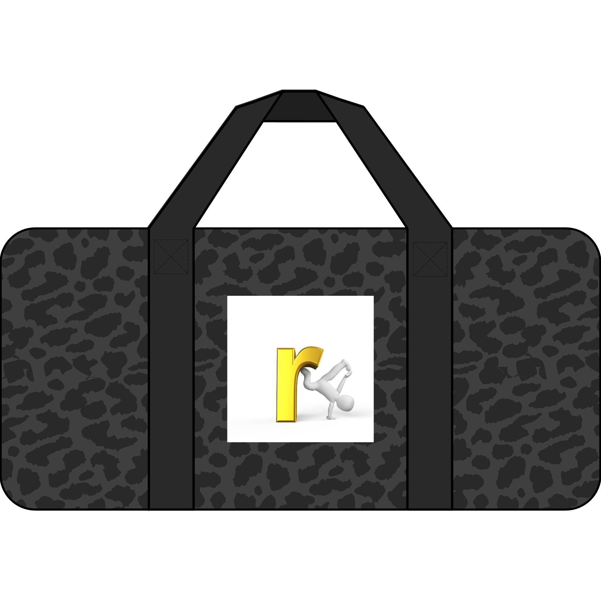 Yellow R Logo Duffel Bag | Checker or Camo Strap Travel Bag