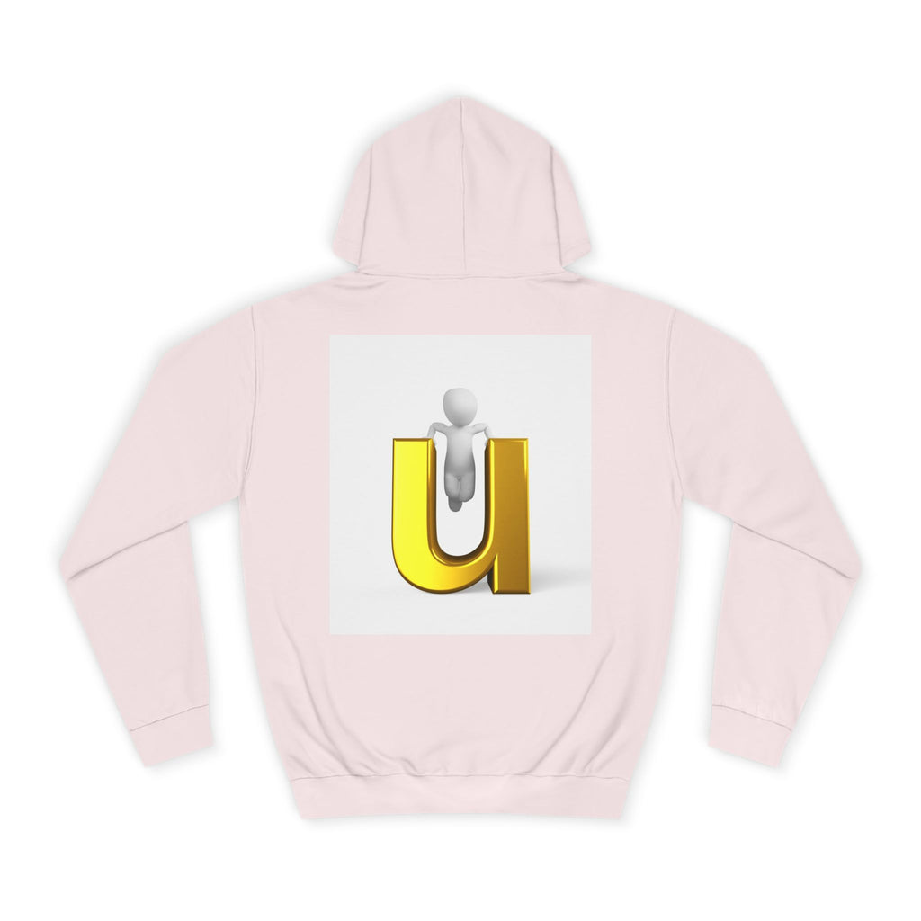 3D Gold Letter U Hoodie | Minimal Initial Sweatshirt