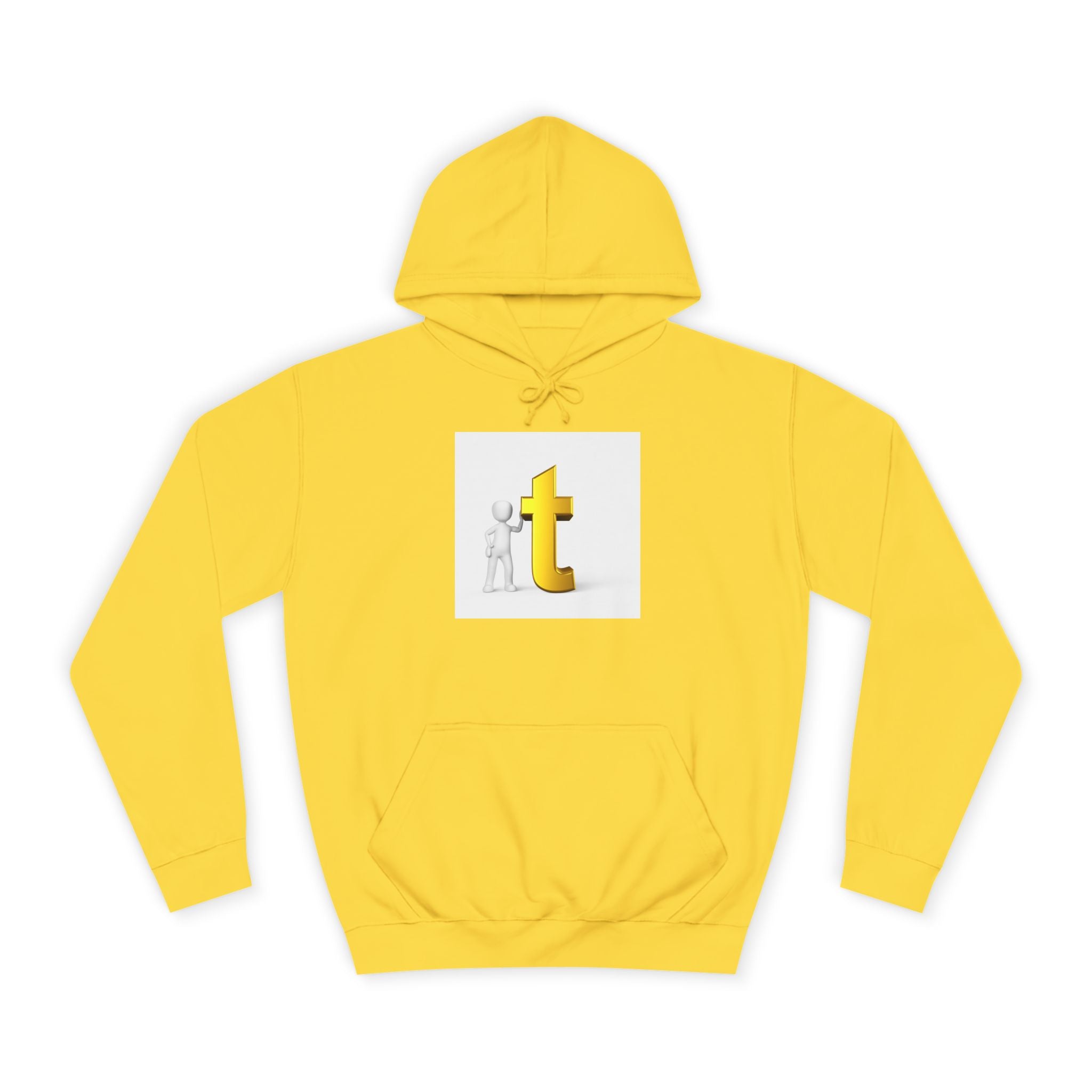 Sweat à capuche 3D Gold Letter T | Sweat-shirt initial minimaliste Letterman