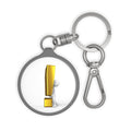 Gold Exclamation Mark Figure Keyring Tag | Round Metal Keychain