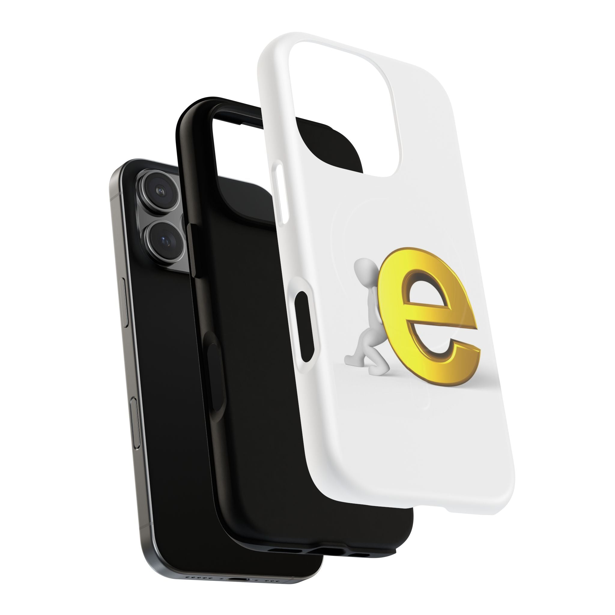 3D Gold Letter E Phone Case | Tough Magnetic Case