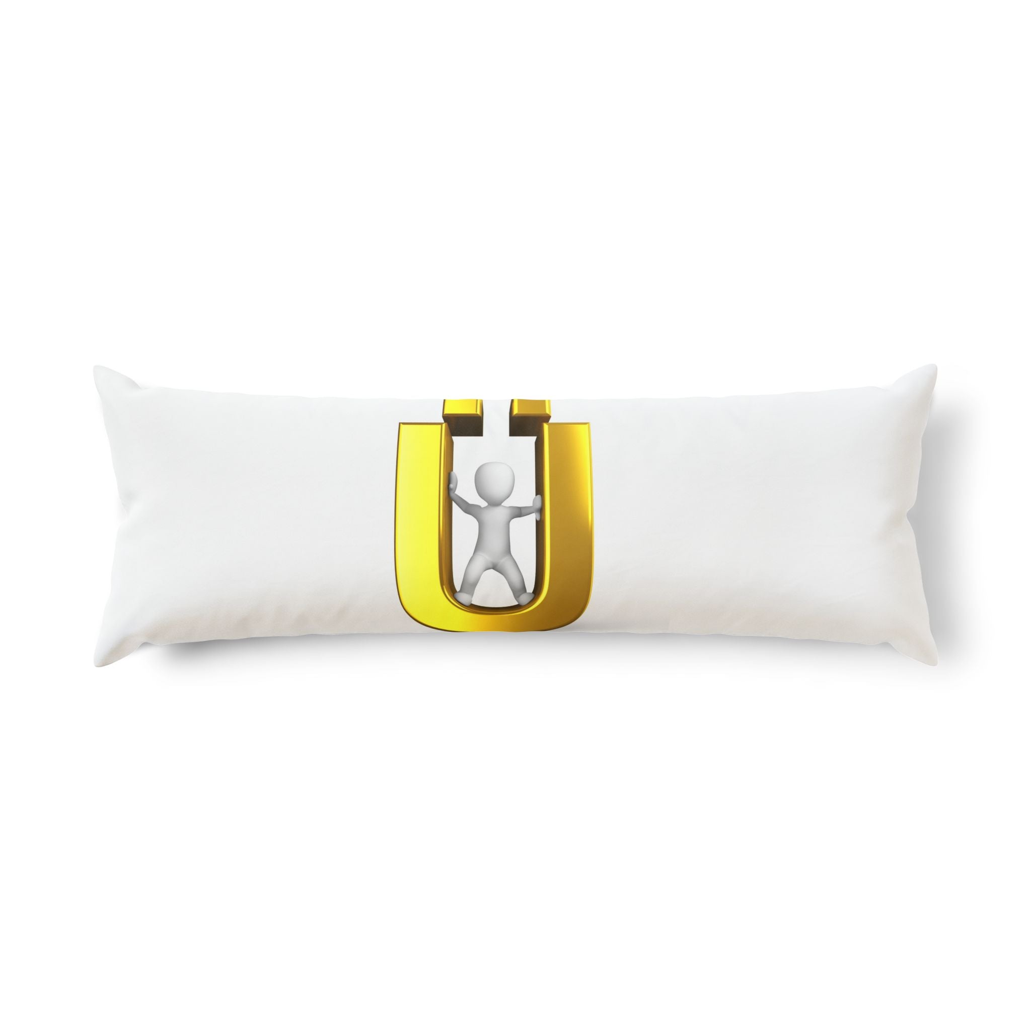 Gold Letter Ü with Figure Body Pillow | Lucky Charm