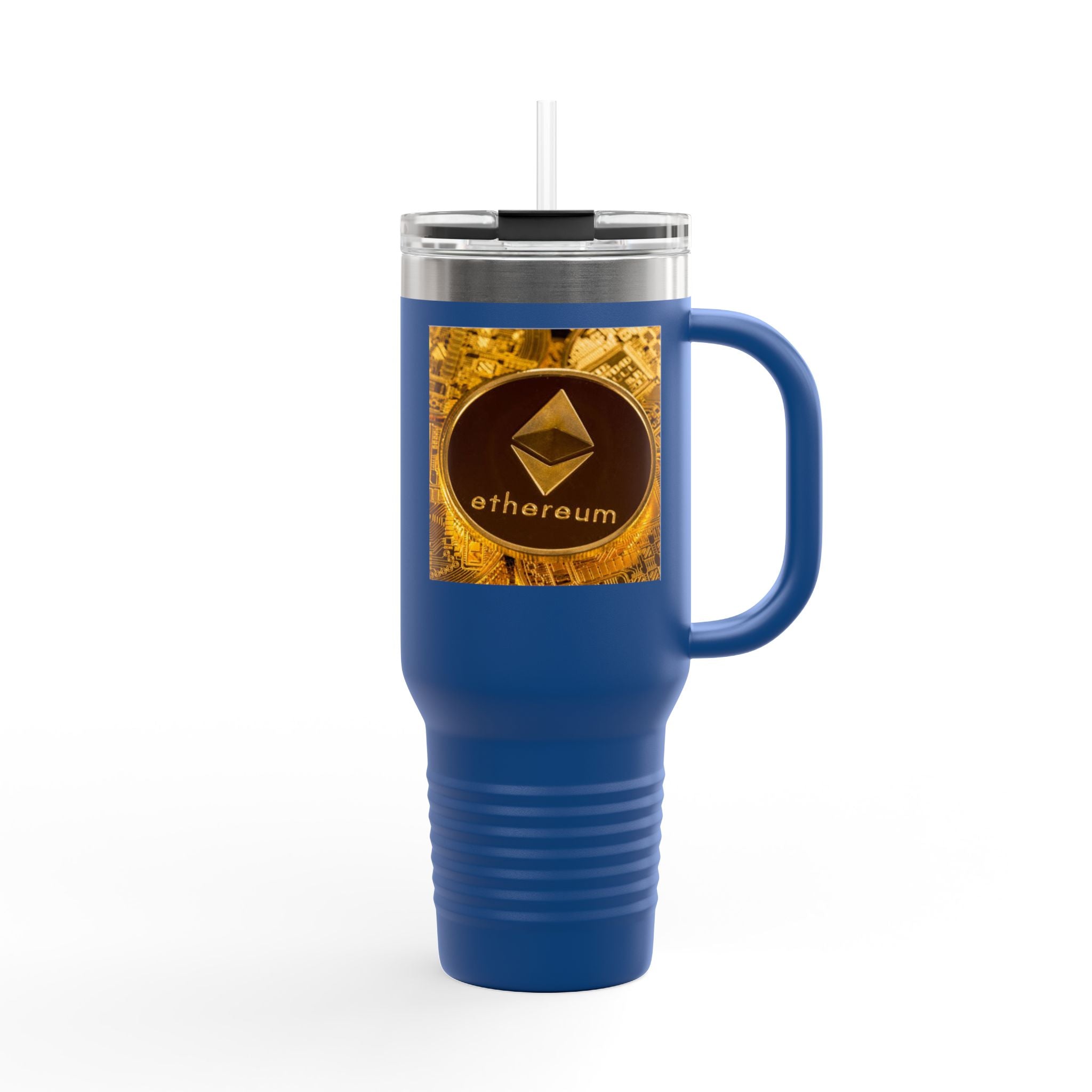 Ethereum Coin Design 40oz Travel Mug | Crypto Logo Insulated Tumbler