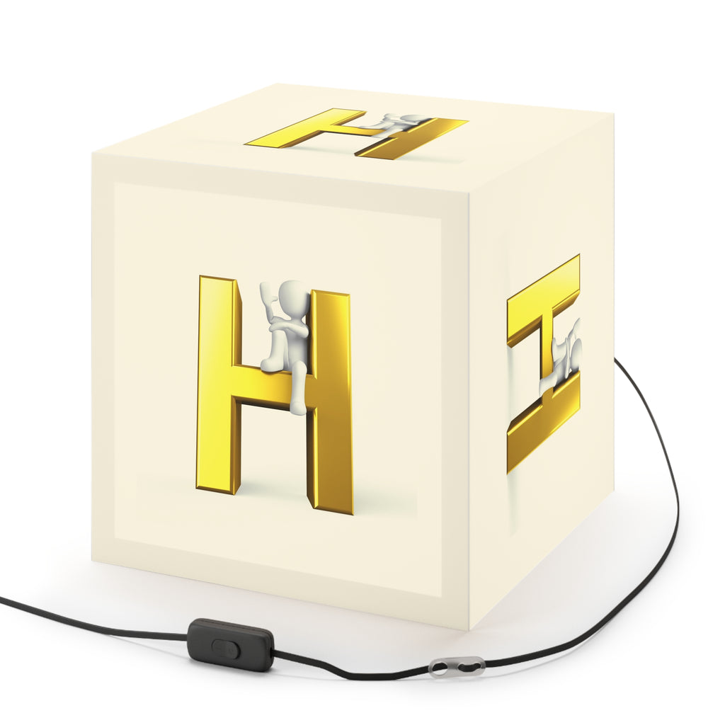 Gold Letter H Cube Lamp | Initial Light Cube Lamp