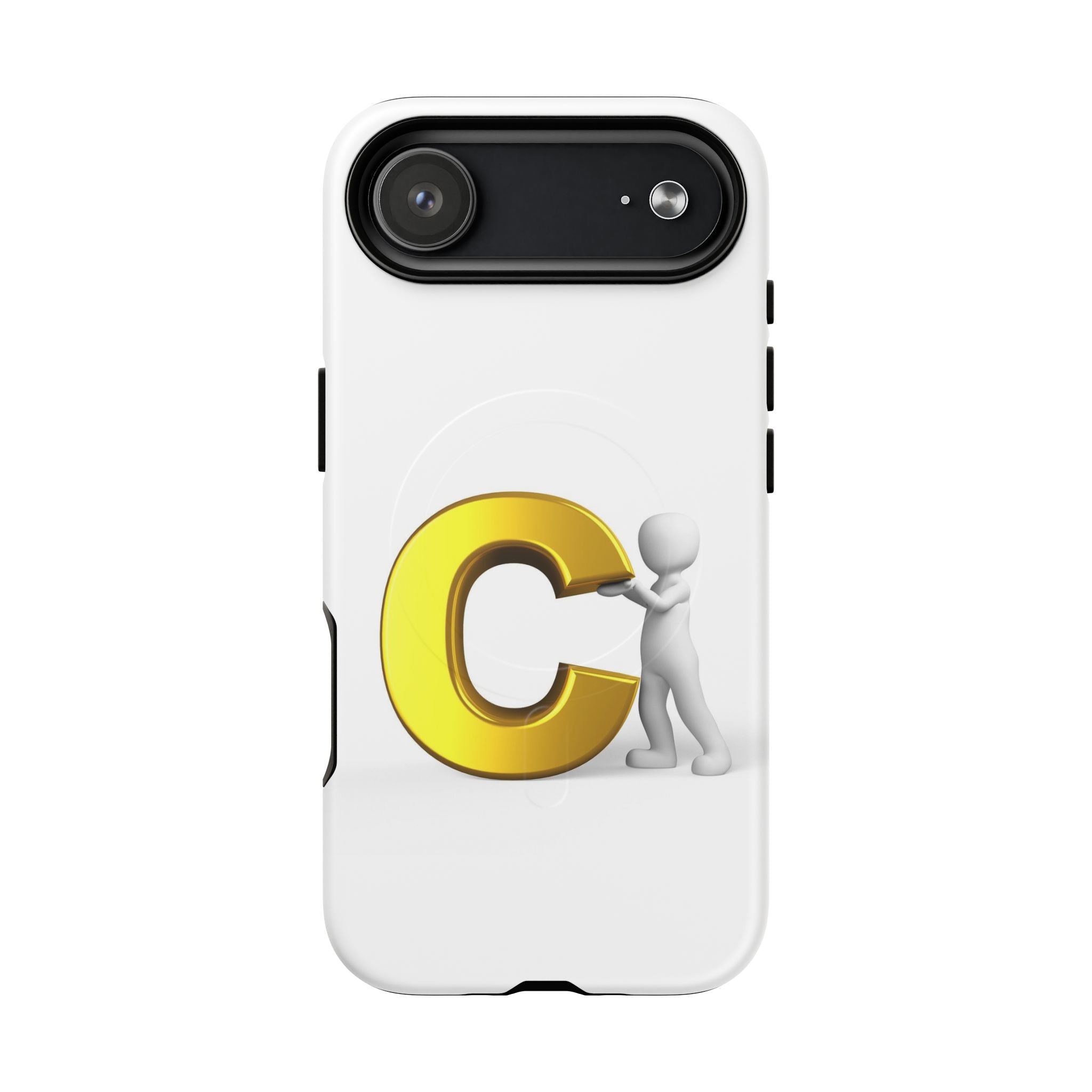 Coque de téléphone Monogramme Lettre C Dorée | Coque magnétique robuste