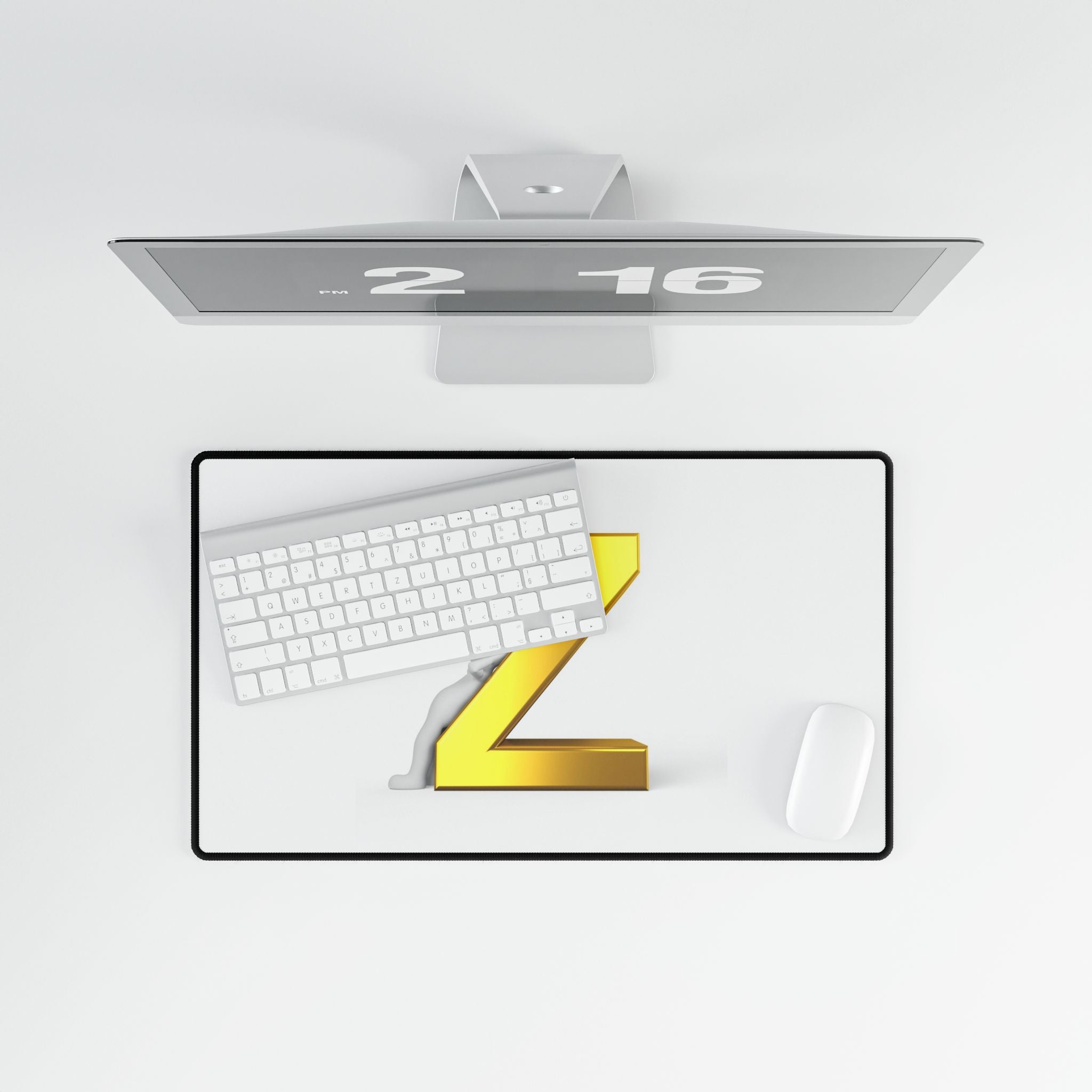 Gold Letter Z Desk Mat | Monogram Mouse Pad Desk Mat