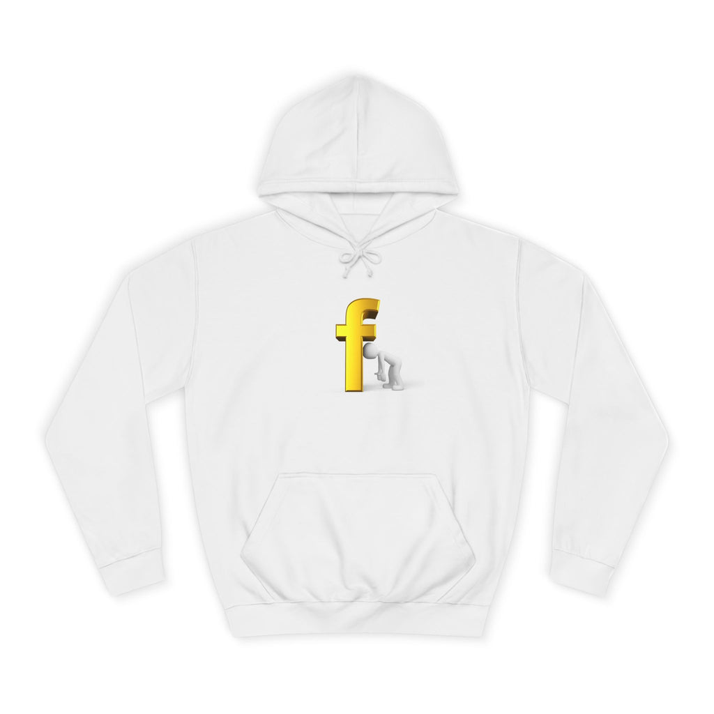 Yellow 3D Letter F Kneeling Figure Hoodie | Typography Graphic