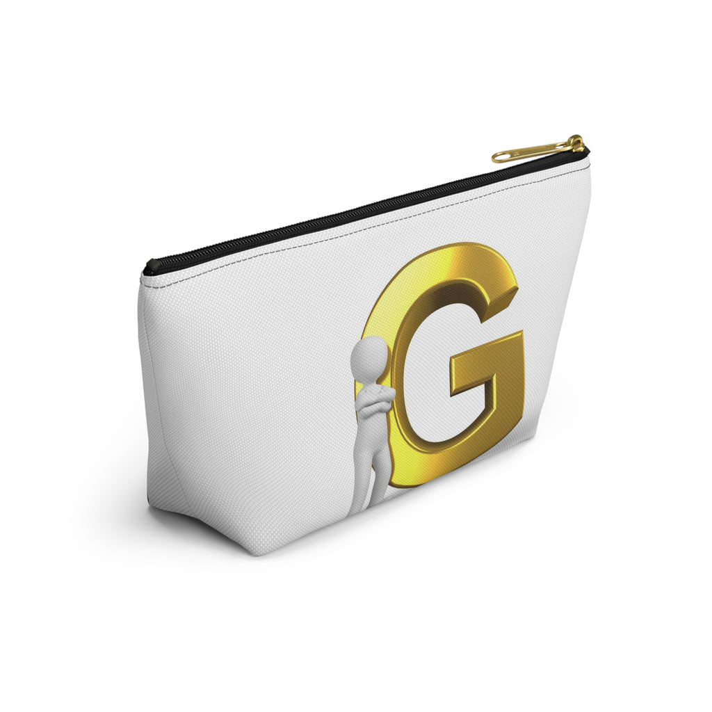 Gold Letter G Monogram Accessory Pouch | Initial Makeup Bag