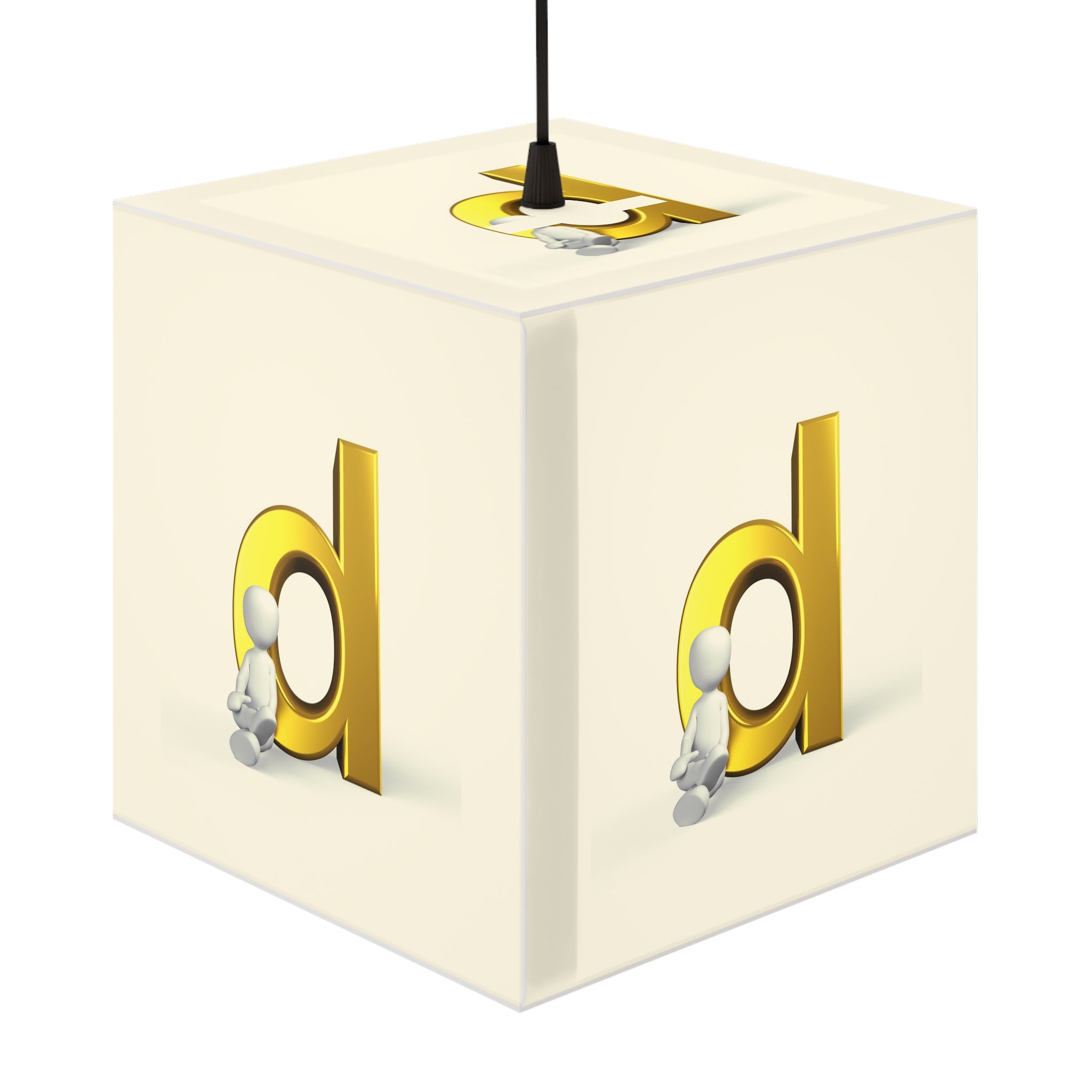 Gold Letter D Light Cube Lamp | Alphabet Initial Night Light